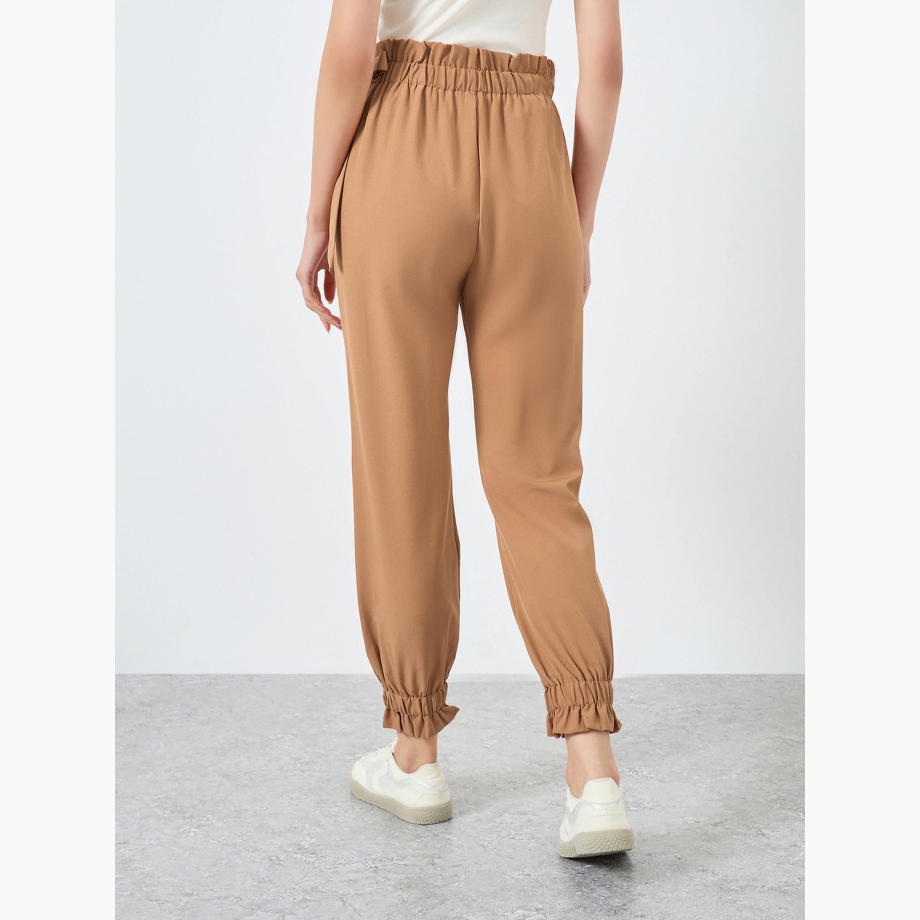 تيك تو - بنطال برباط خصر من الورق للنساء-women-clothing-bottoms-trousers-image-4