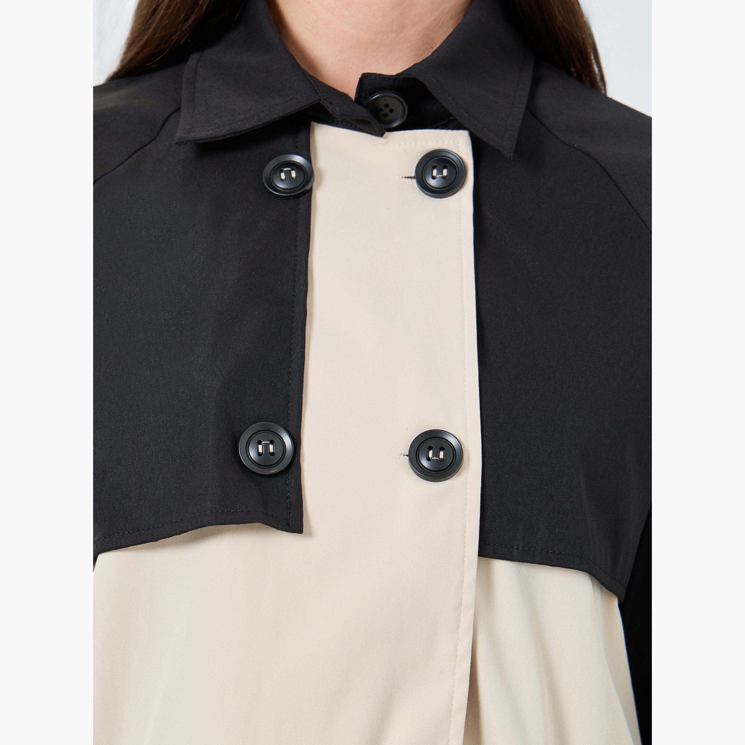 Take Two Color Block Collared Long Sleeves Women's Open Front Jacket-women-winterwear-coatsandjackets-jackets-image-5