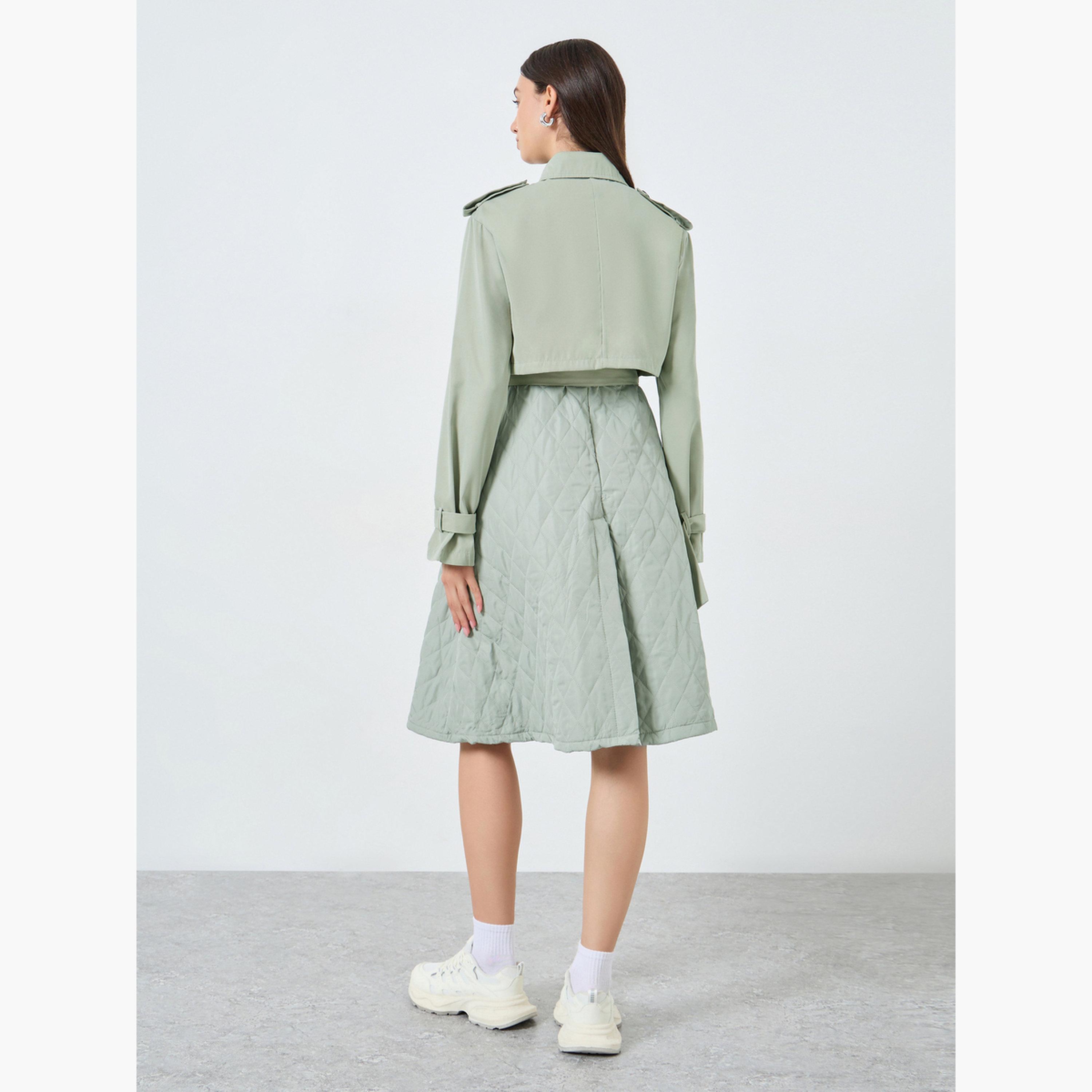تيك تو - فستان أخضر مبطن مع جاكيت قصير للنساء-women-winterwear-coatsandjackets-jackets-image-6