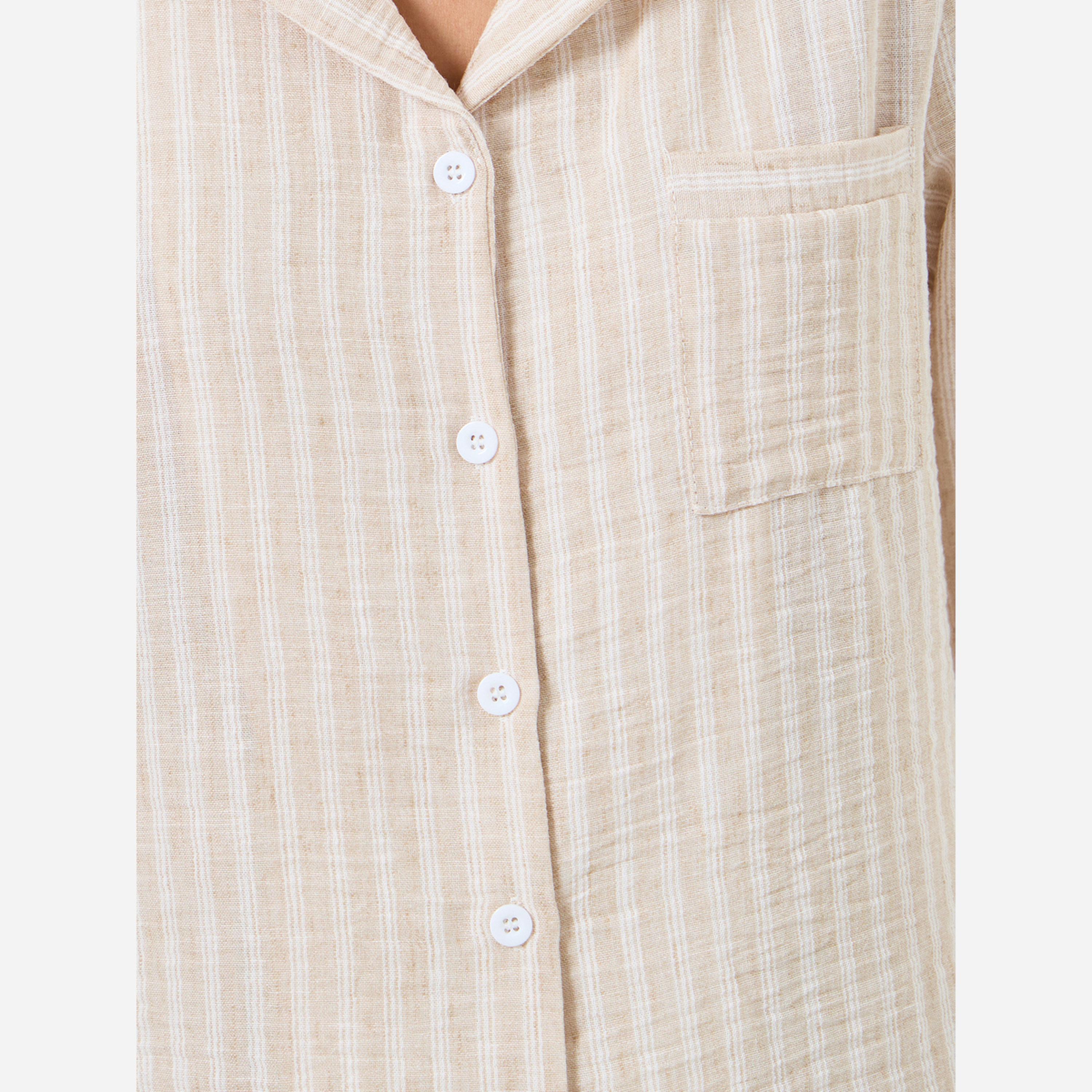 ستايلي - بيجاما كتان مخططة-women-clothing-nightwear-pyjamas-longsets-image-3