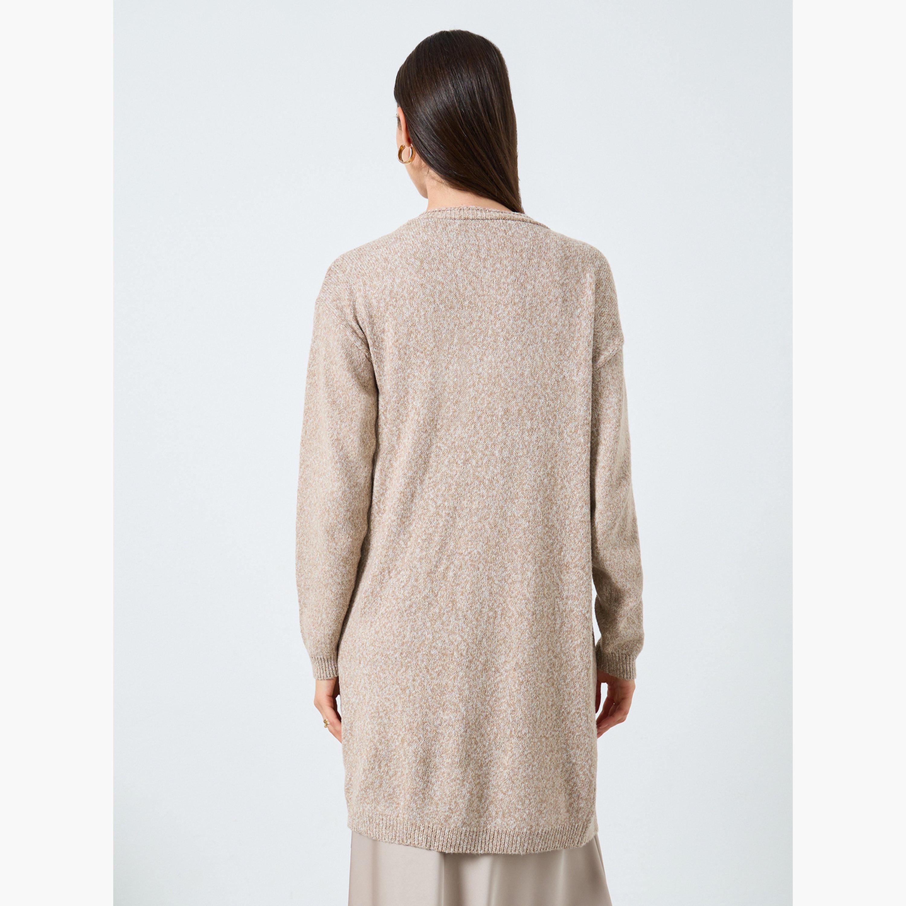 Take Two Beige Midi Cardigan with Patch Pocket-women-clothing-cardigansandjumpers-cardigans-image-4