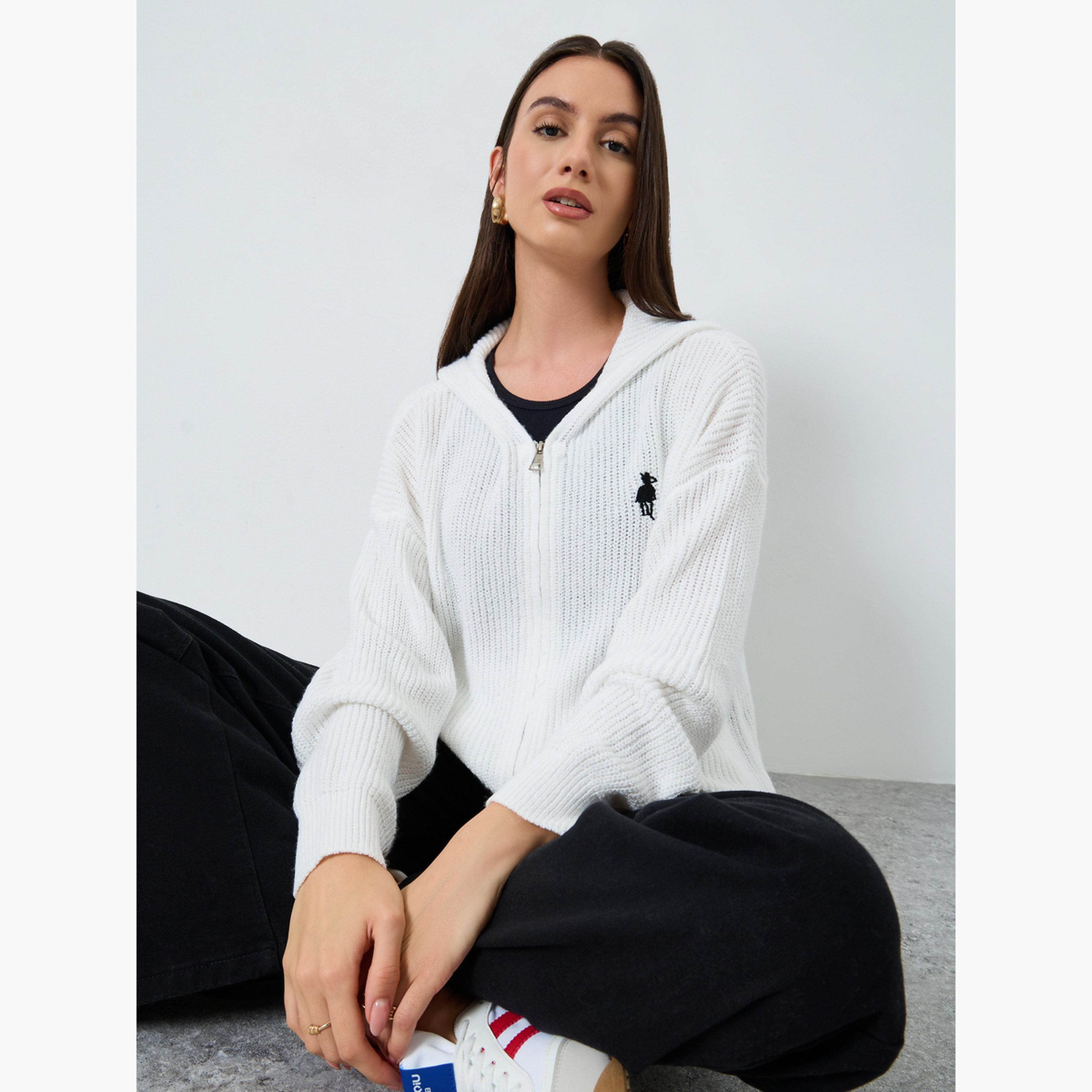 تيك تو - كارديغان أبيض محبوك بغطاء رأس وسحّاب-women-clothing-cardigansandjumpers-cardigans-image-3