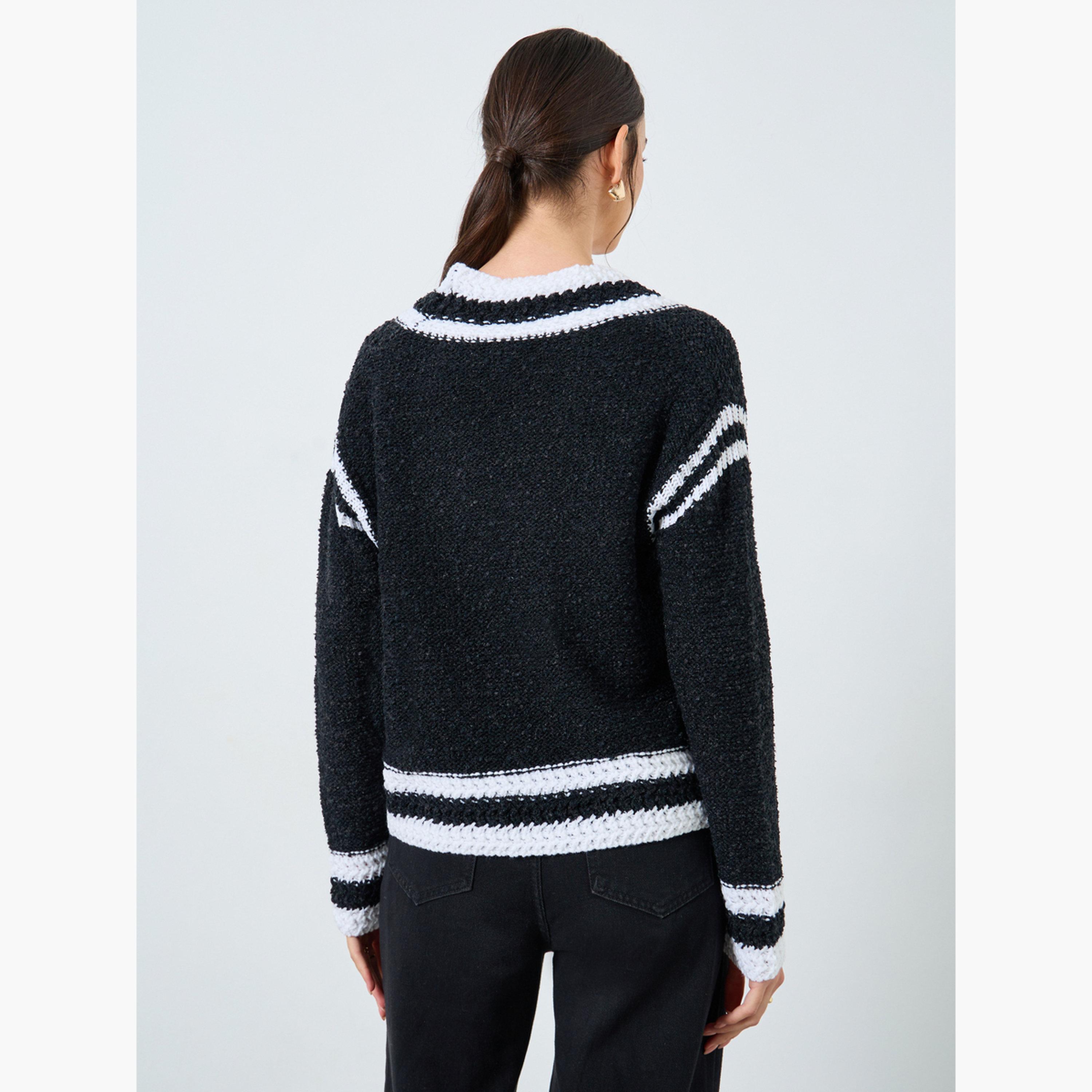 Take Two Black Crochet Knit Tie-Up Cardigan-women-clothing-cardigansandjumpers-cardigans-image-4