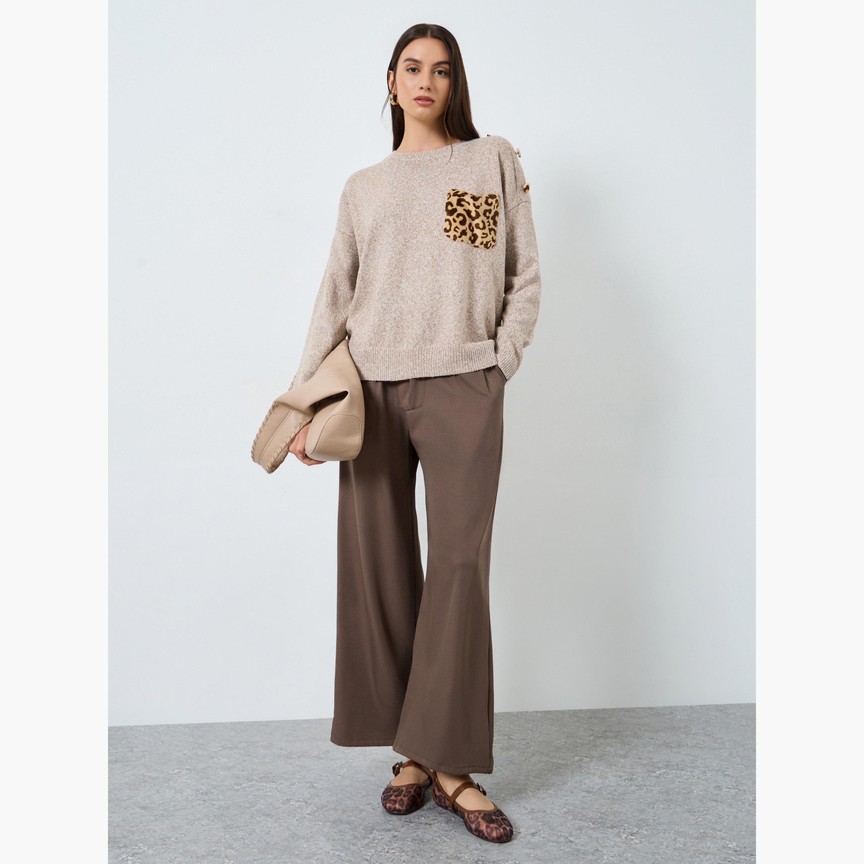 Take Two Beige Leopard Pocket Print Sweater-women-clothing-cardigansandjumpers-jumpers-image-2