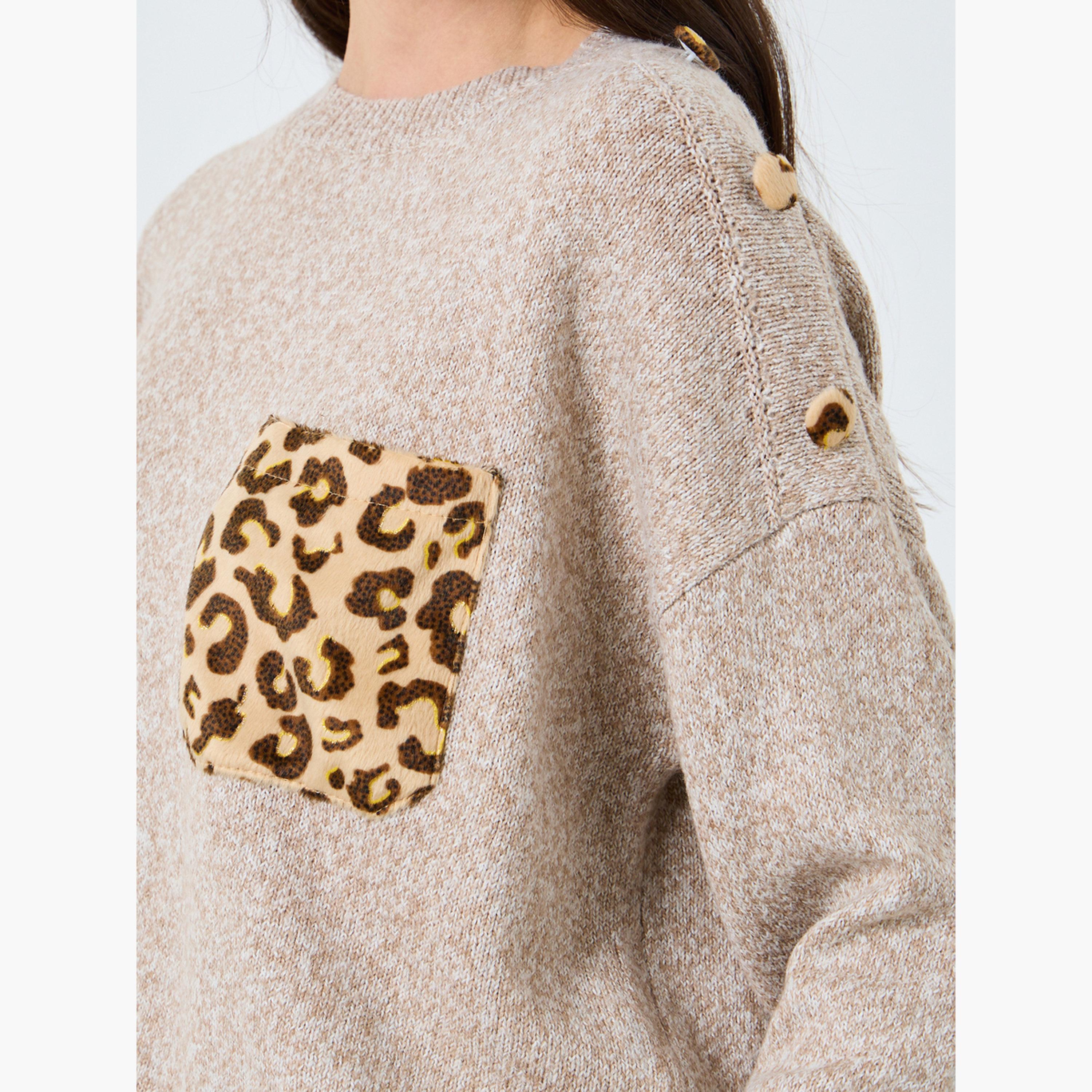 Take Two Beige Leopard Pocket Print Sweater-women-clothing-cardigansandjumpers-jumpers-image-4