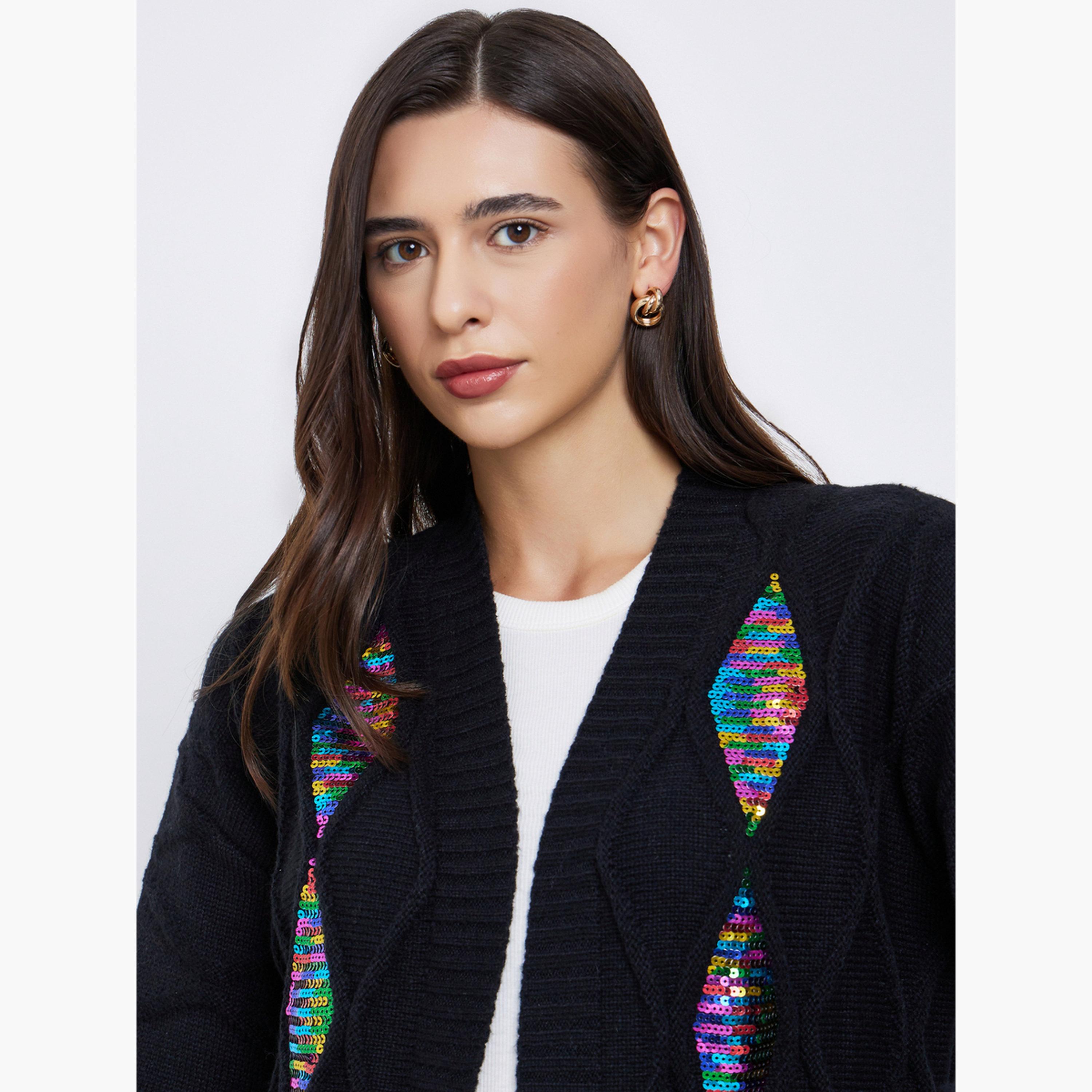 Take Two Black Front Open Sequined Cardigan-women-clothing-cardigansandjumpers-cardigans-image-3