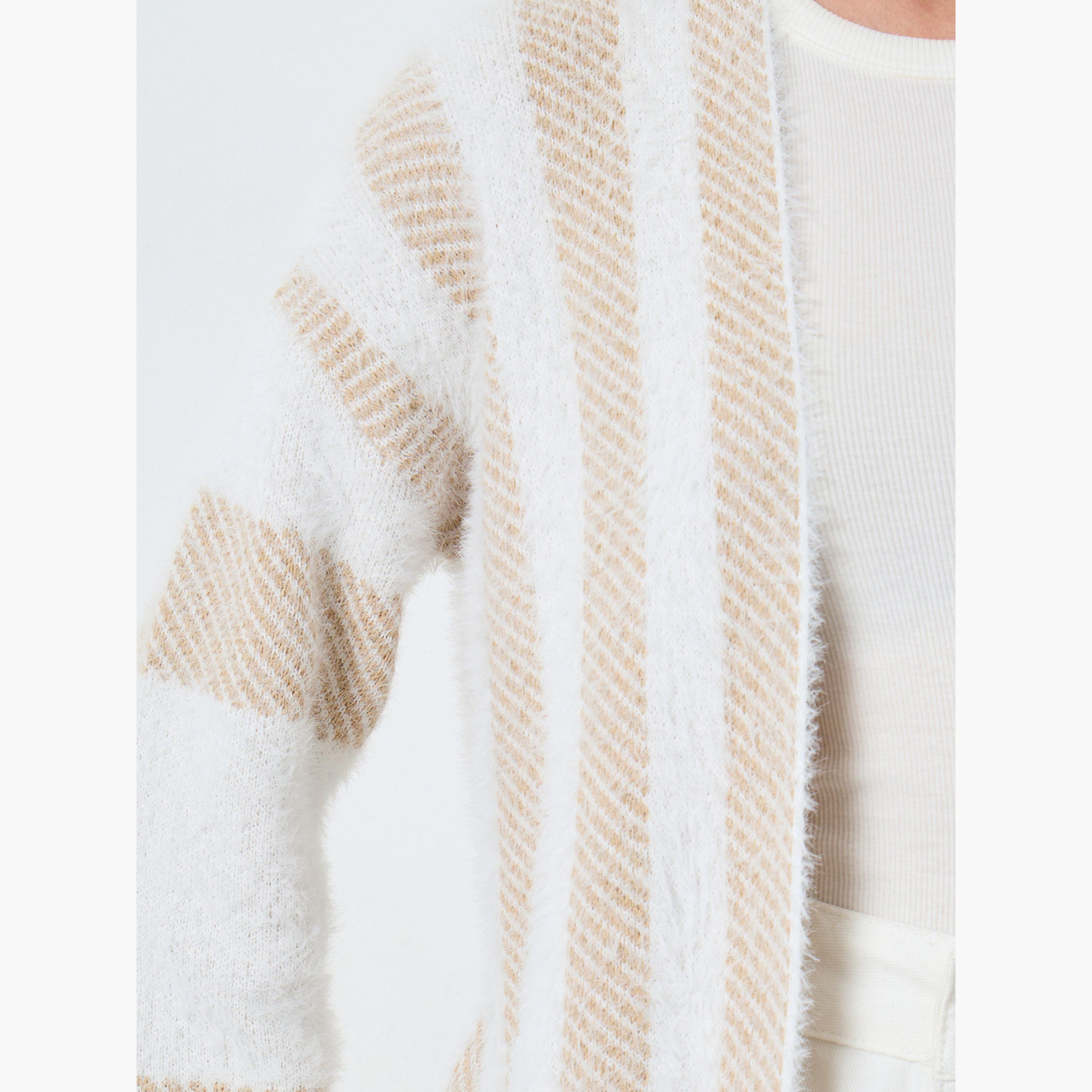تيك تو - كارديغان محبوك مخطط مفتوح من الأمام-women-clothing-cardigansandjumpers-cardigans-image-5