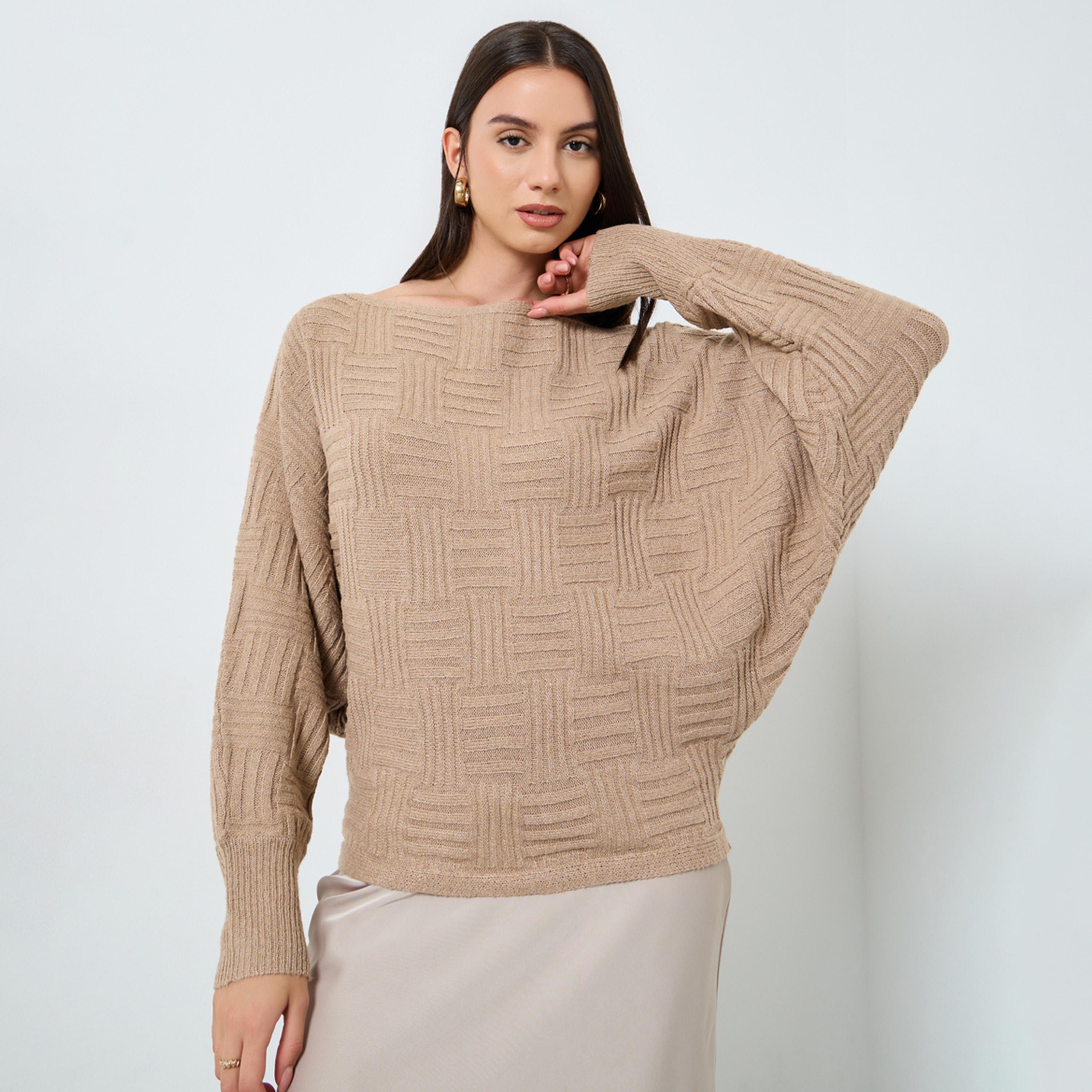 تيك تو - سترة محبوكة بلون البشرة بأكمام خفاش-women-clothing-cardigansandjumpers-jumpers-image-1