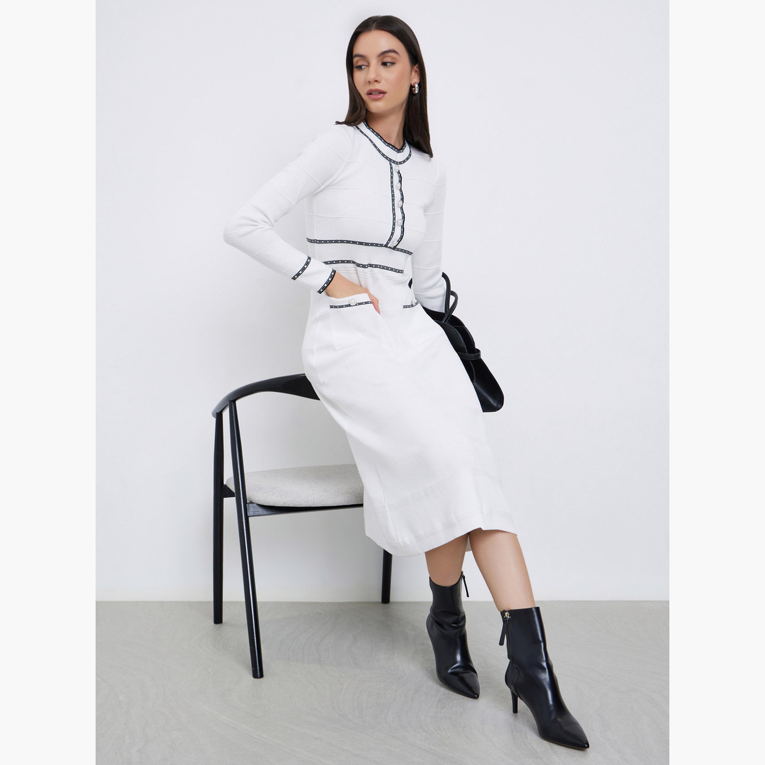 Take Two White Knitted Sweater Midi Dress-women-clothing-dresses-image-2