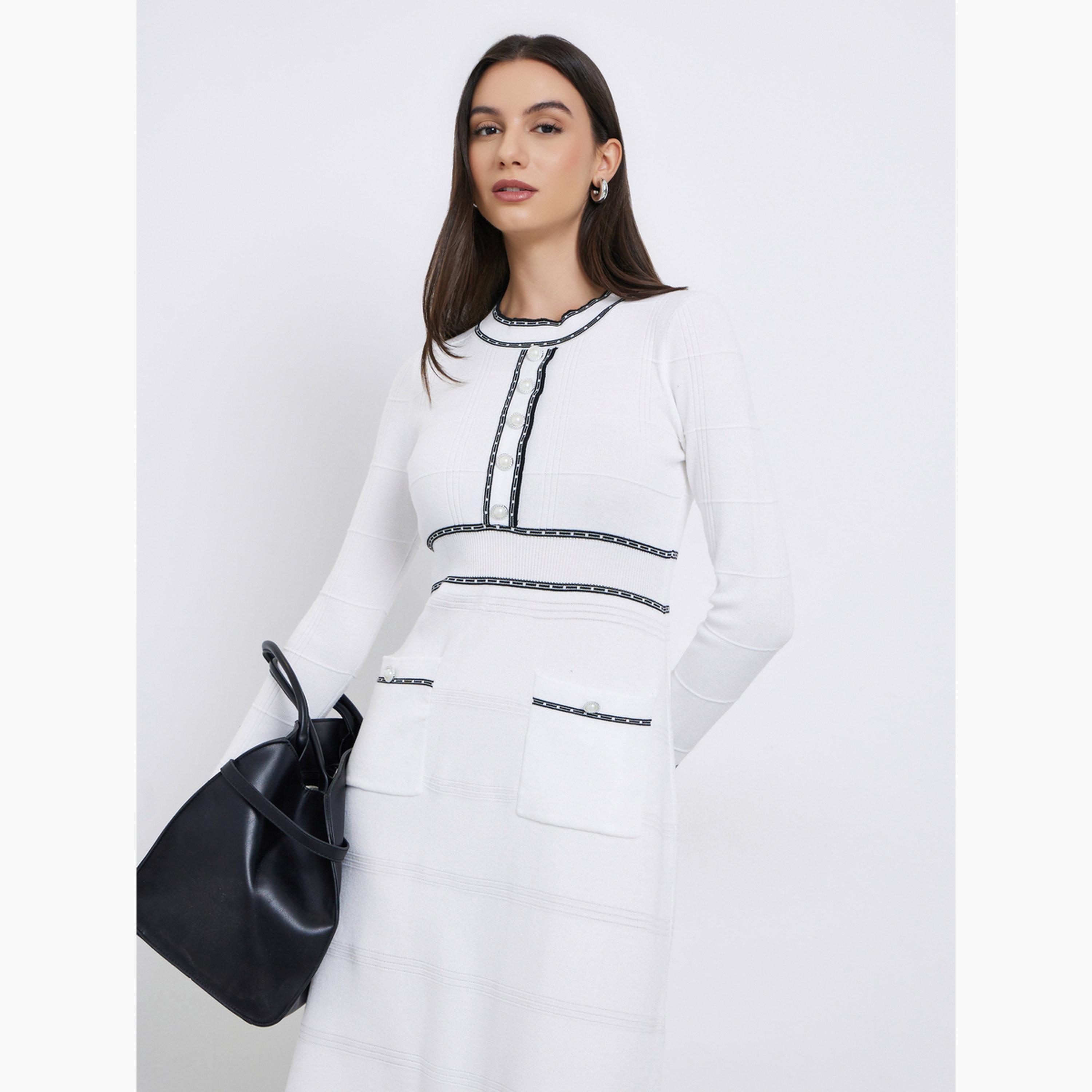 Take Two White Knitted Sweater Midi Dress-women-clothing-dresses-image-3