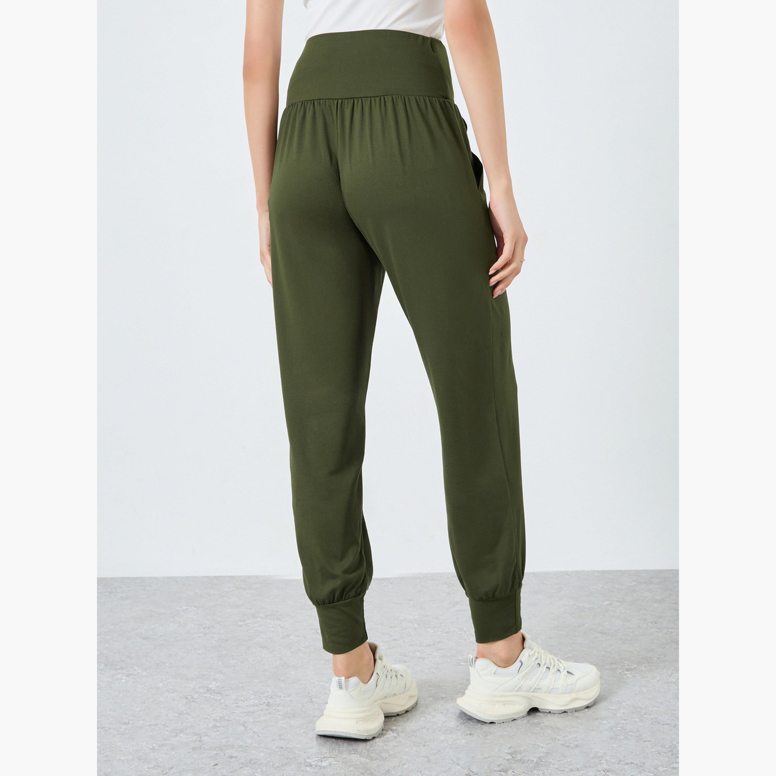 Take Two Women Solid Elastic Waist Pocket Detail Pants-women-clothing-bottoms-trousers-image-4