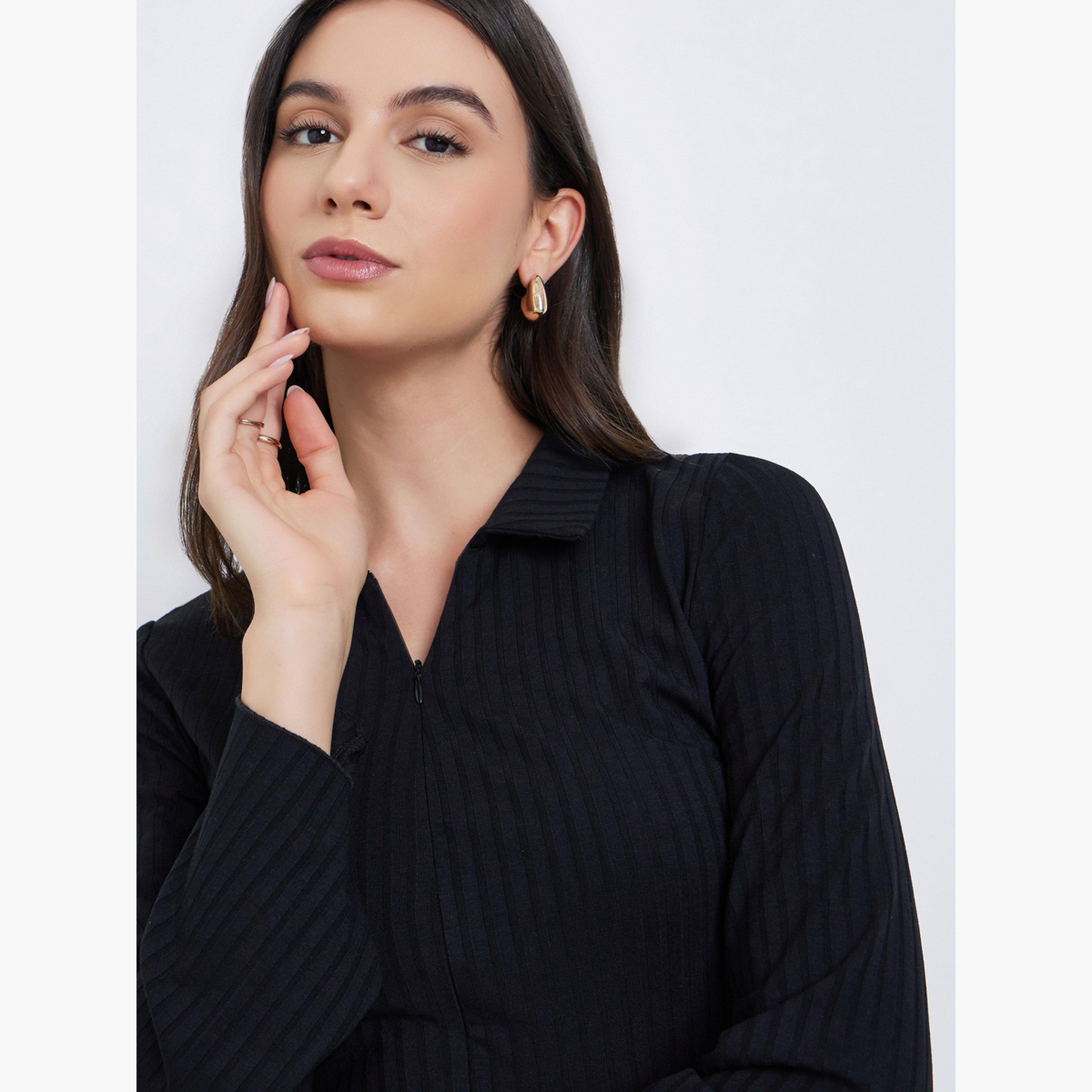 Take Two Black Ribbed Flared Jumpsuit-women-clothing-jumpsuits-image-3