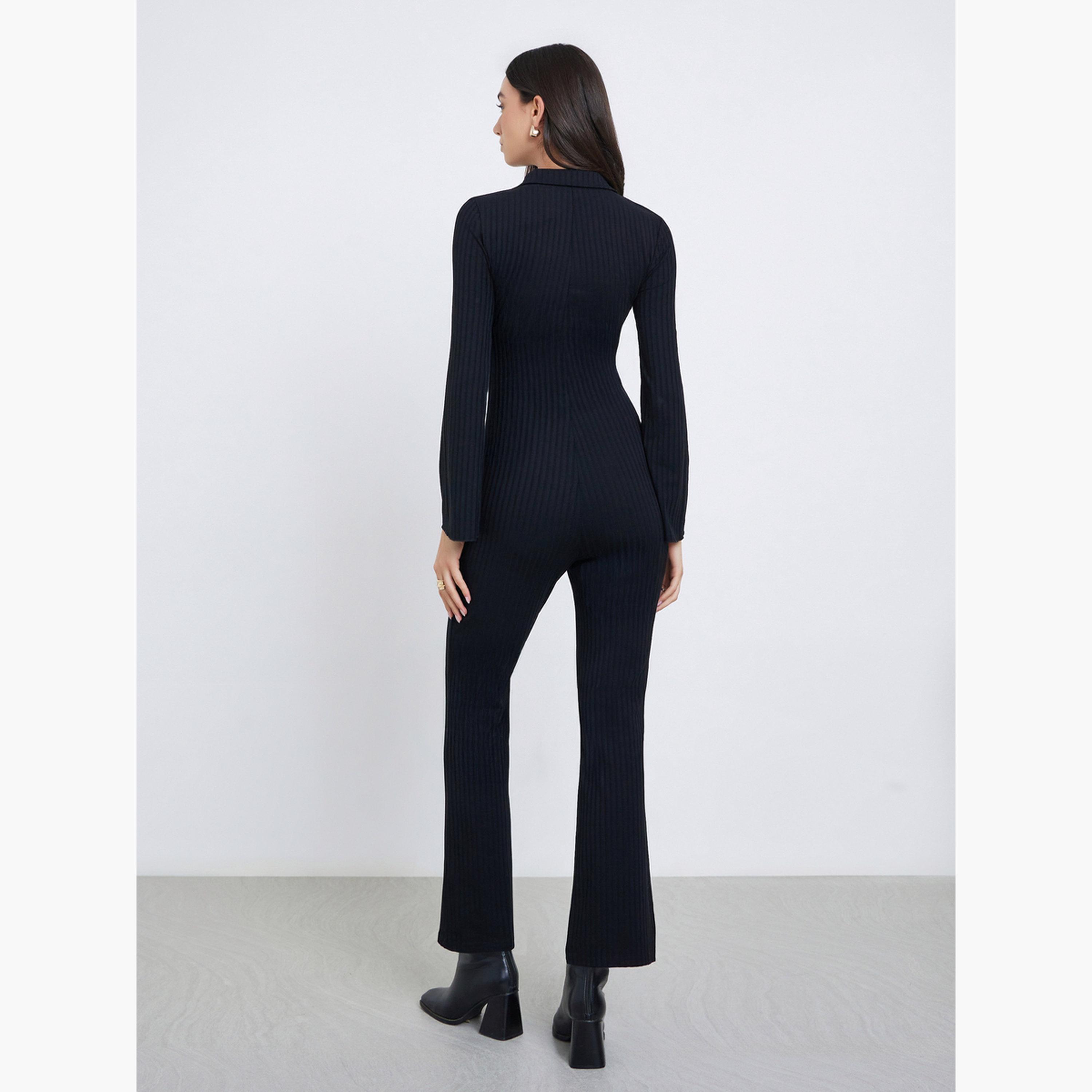 Take Two Black Ribbed Flared Jumpsuit-women-clothing-jumpsuits-image-4