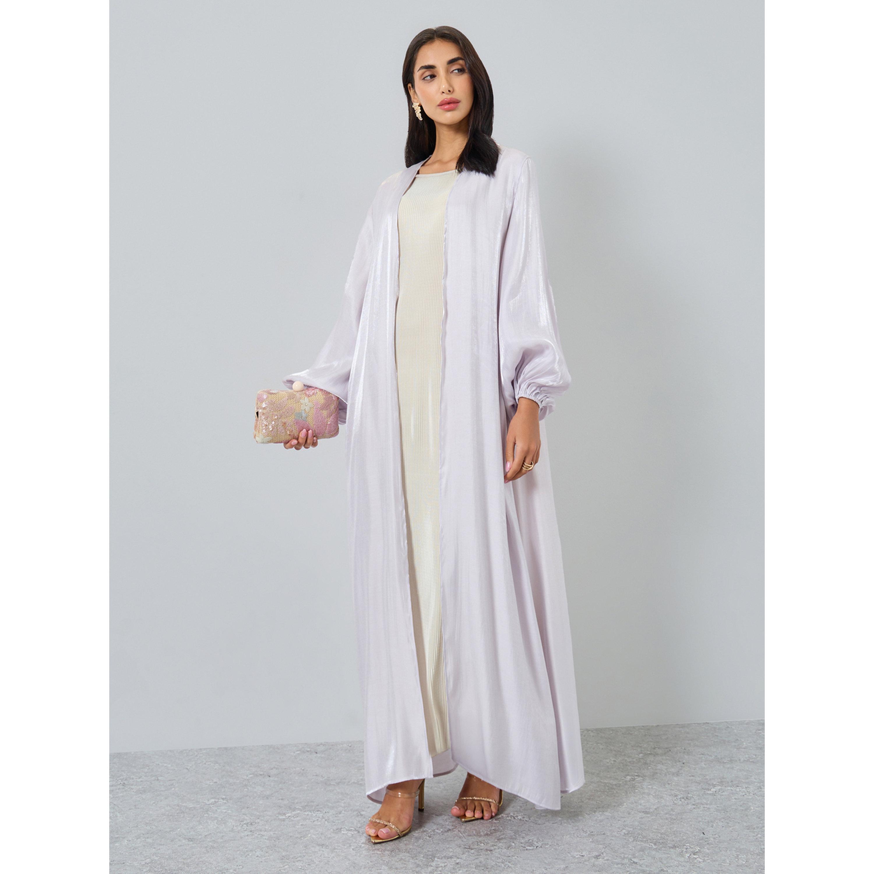 عباية ساتان بأكمام واسعة وتفاصيل براقة-women-arabicclothing-abayas-image-1