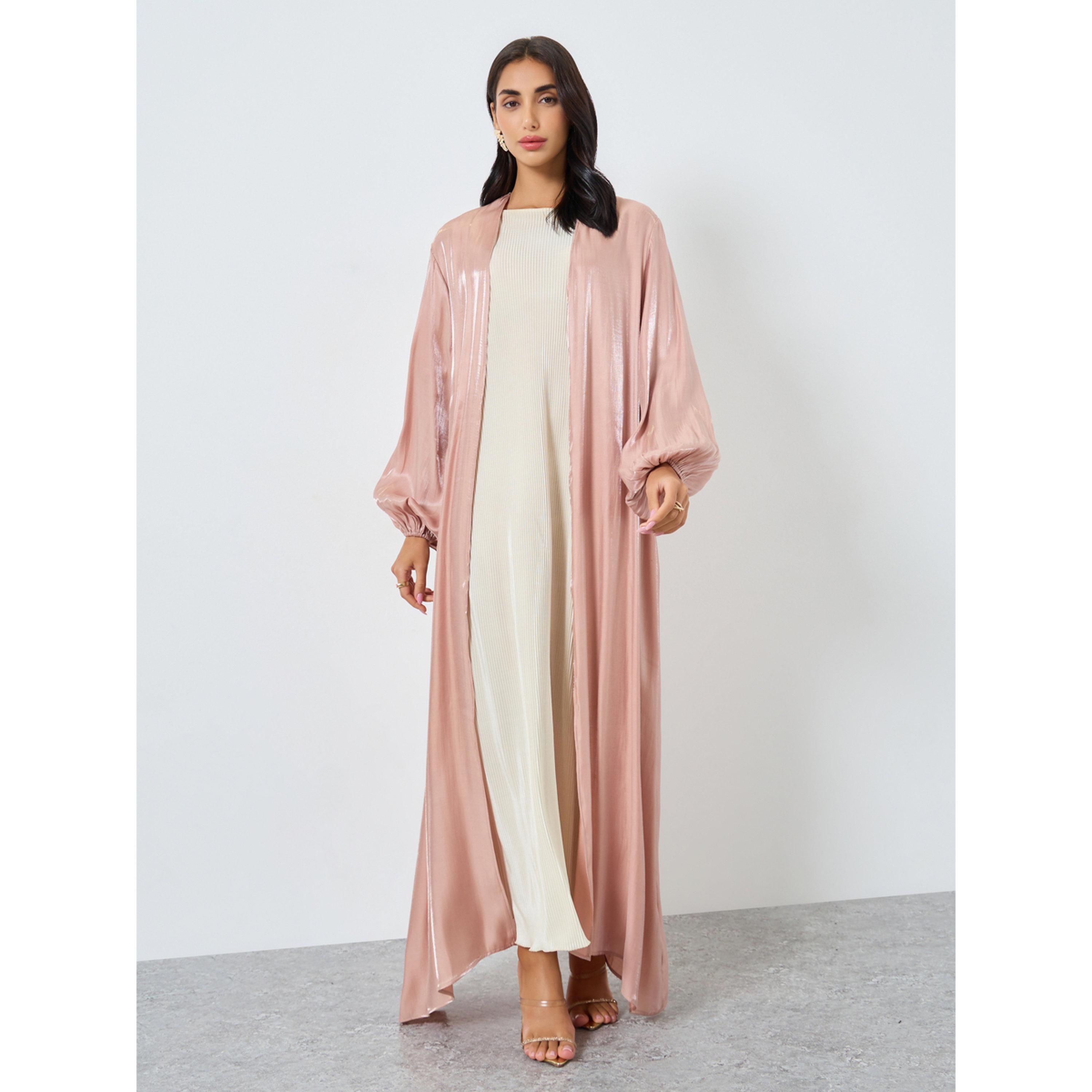 عباية ساتان بأكمام واسعة وتفاصيل براقة-women-arabicclothing-abayas-image-1