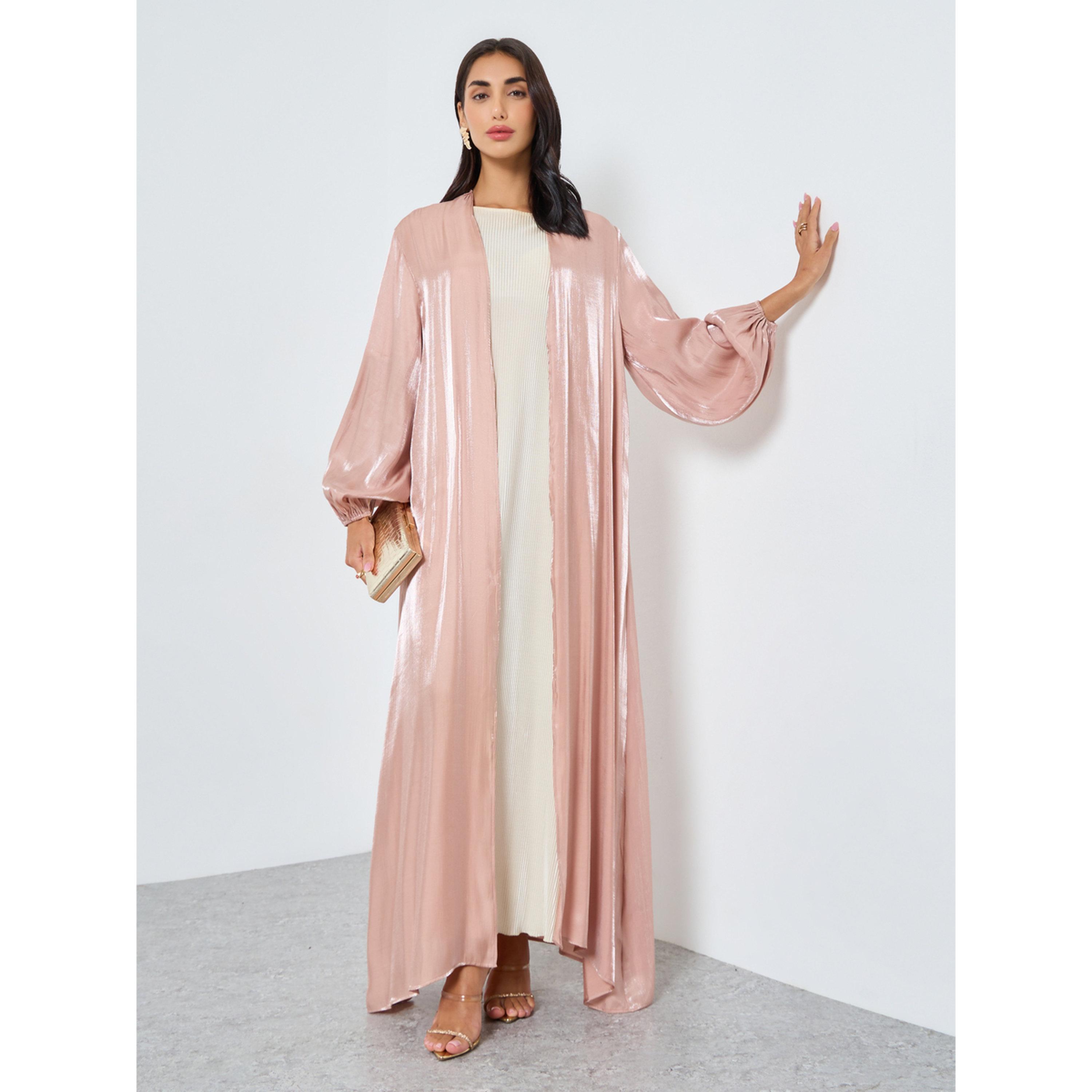 عباية ساتان بأكمام واسعة وتفاصيل براقة-women-arabicclothing-abayas-image-2