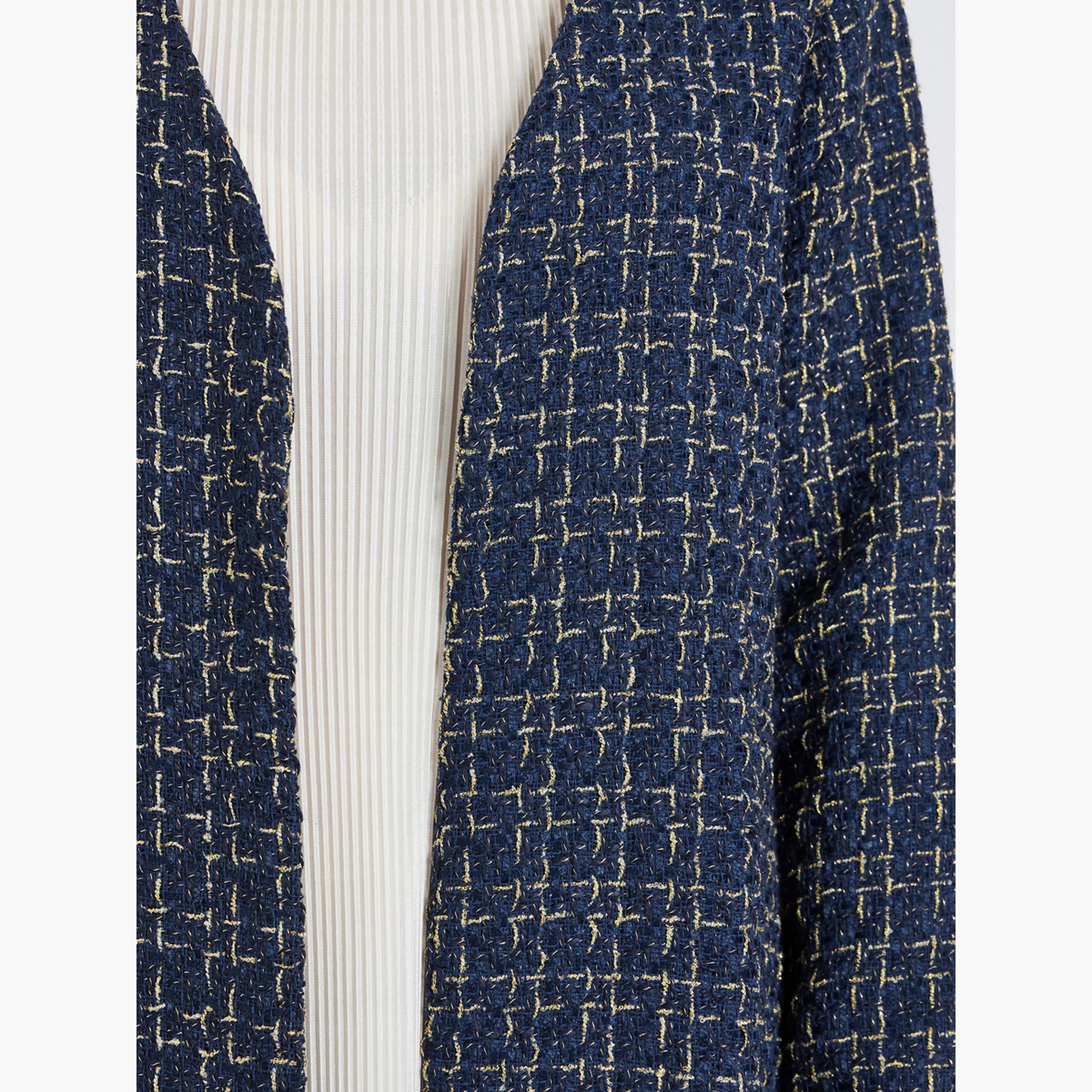 Styli Front Open Tweed Look Abaya-women-arabicclothing-abayas-image-4