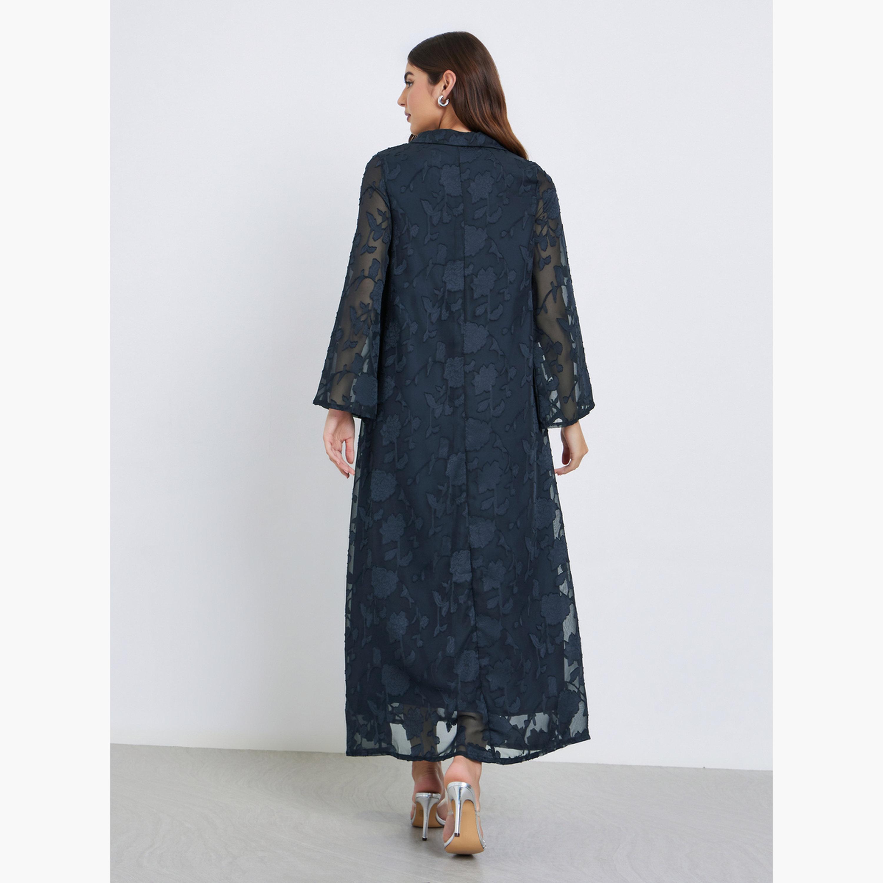 أميرة x ستايلي جلابية طويل بتفاصيل بارزة الملمس-women-arabicclothing-jalabiyas-image-4