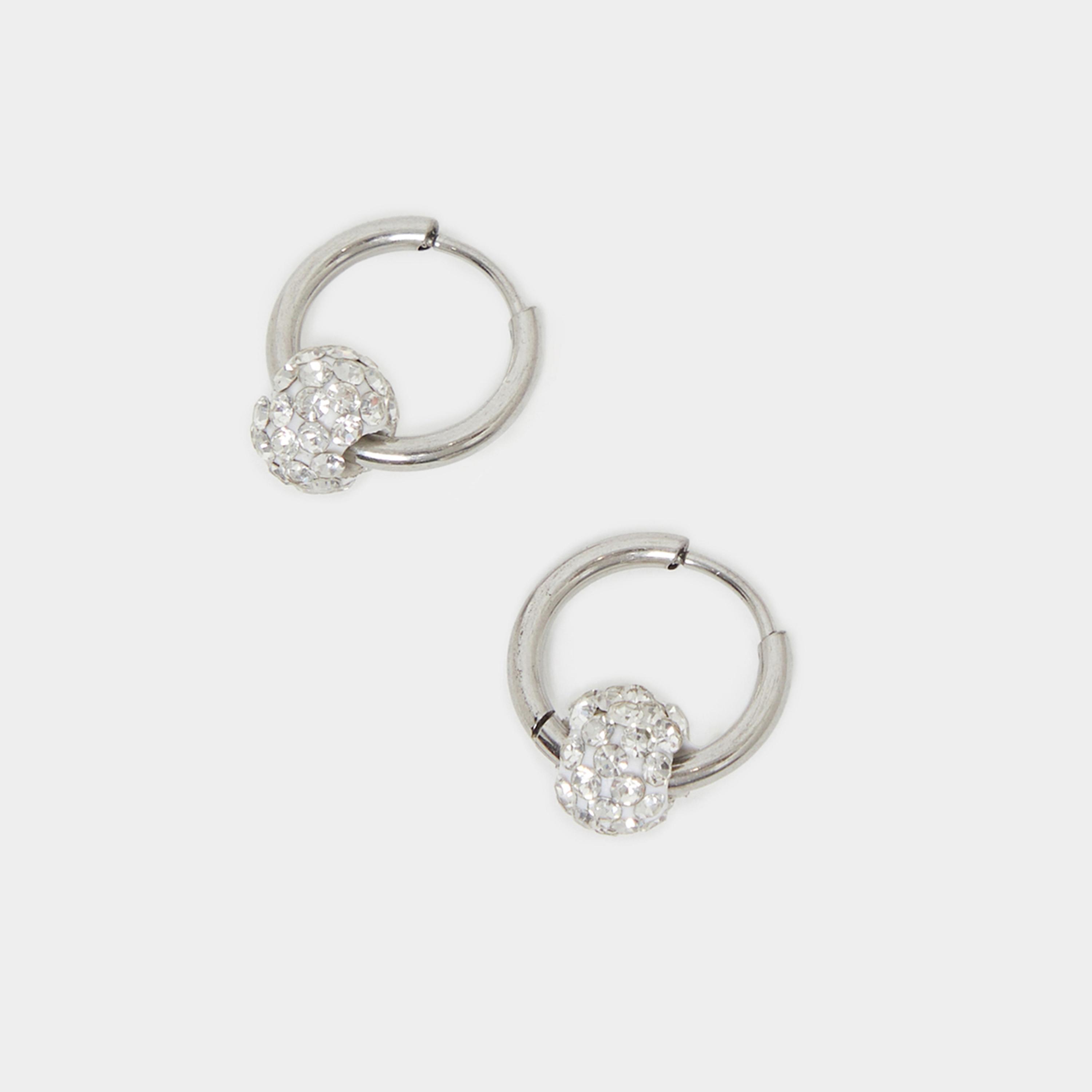 Styli Silver Huggie Earrings-women-watchesandjewellery-jewellery-earrings-image-1