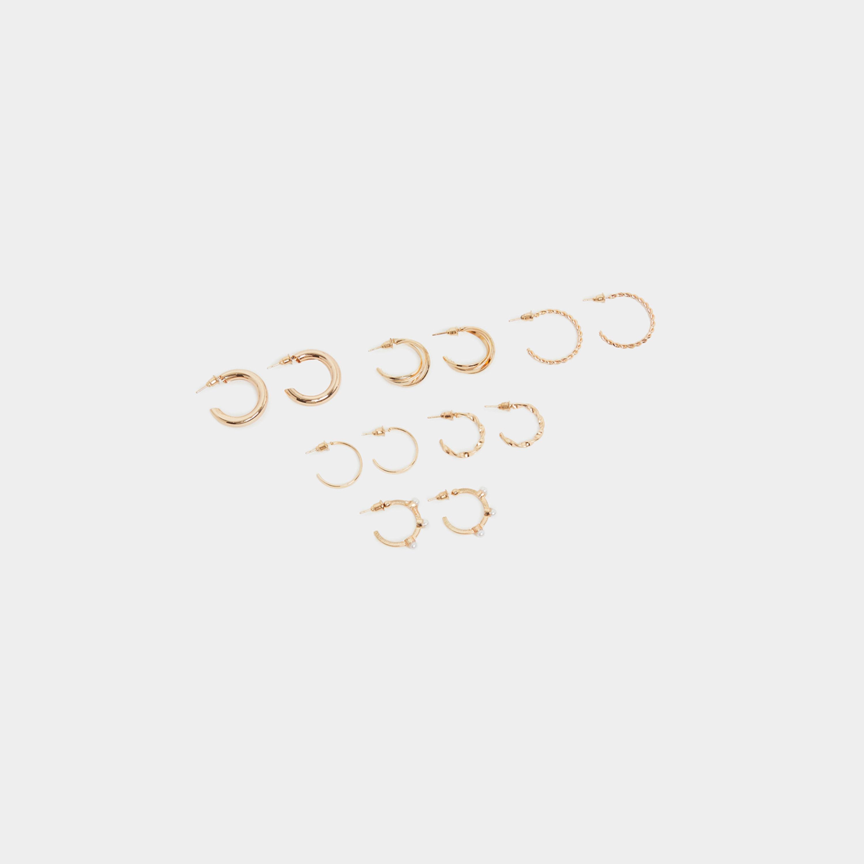 Styli Set of 6 - Gold Tone Hoop Earrings-women-watchesandjewellery-jewellery-earrings-image-3