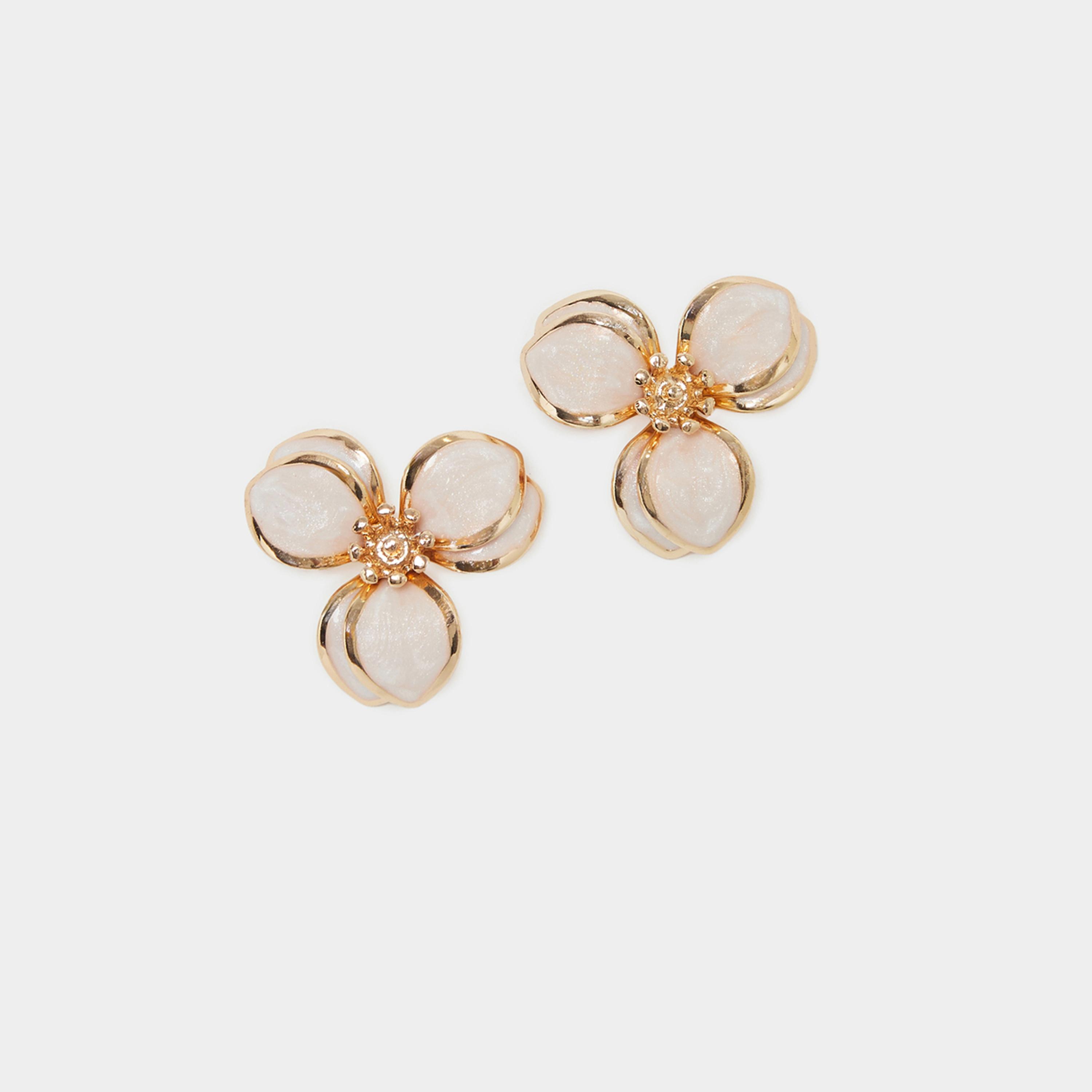 Styli Gold Tone Flower Stud Earrings-women-watchesandjewellery-jewellery-earrings-image-1