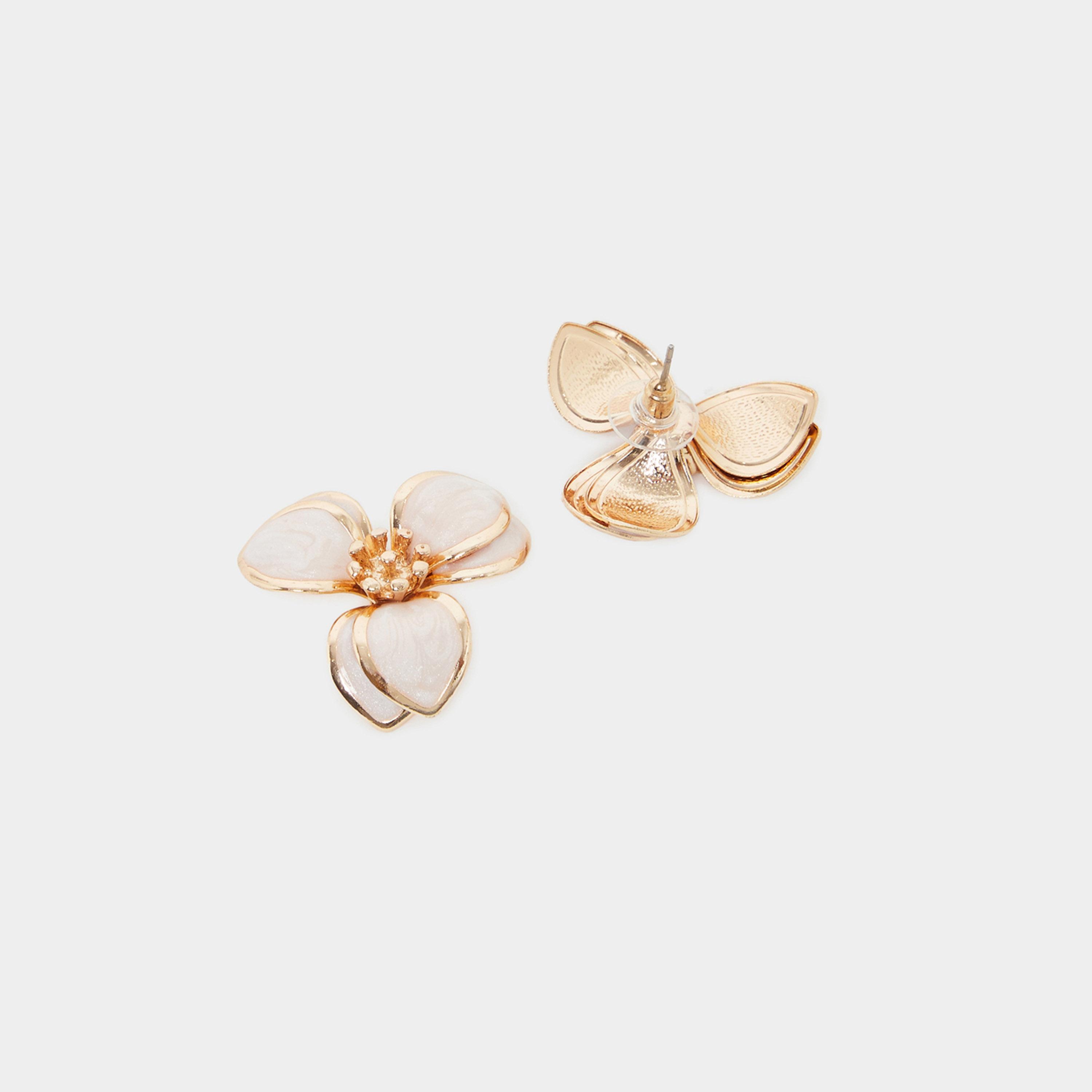 Styli Gold Tone Flower Stud Earrings-women-watchesandjewellery-jewellery-earrings-image-3
