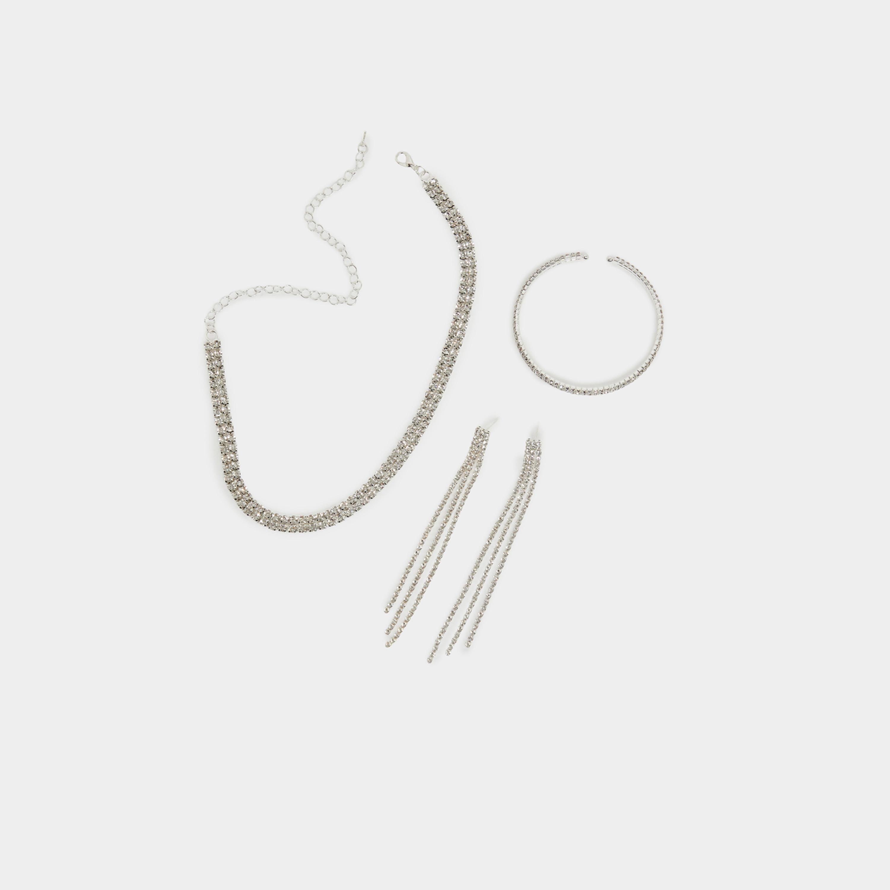 ستايلي - طقم 3 قطع من قلادة وأقراط وأساور مزخرفة-women-watchesandjewellery-jewellery-jewellerysets-image-1