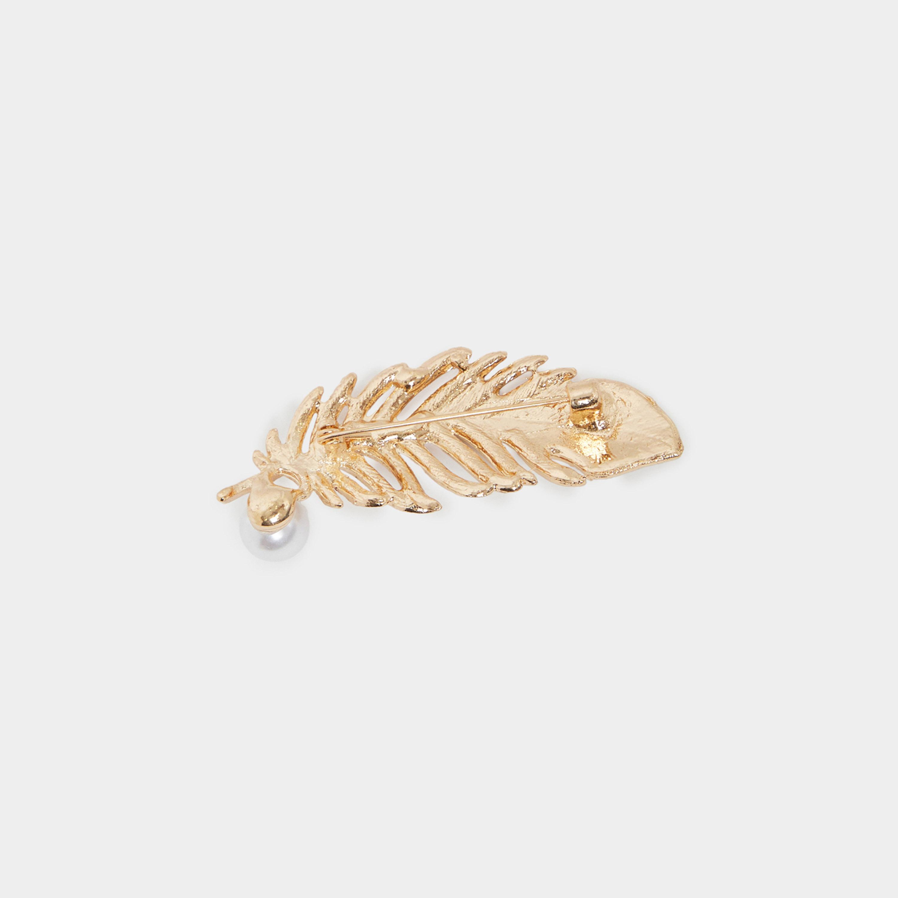 ستايلي - بروش مزخرف على شكل ورقة شجر-women-watchesandjewellery-jewellery-brooches-image-3