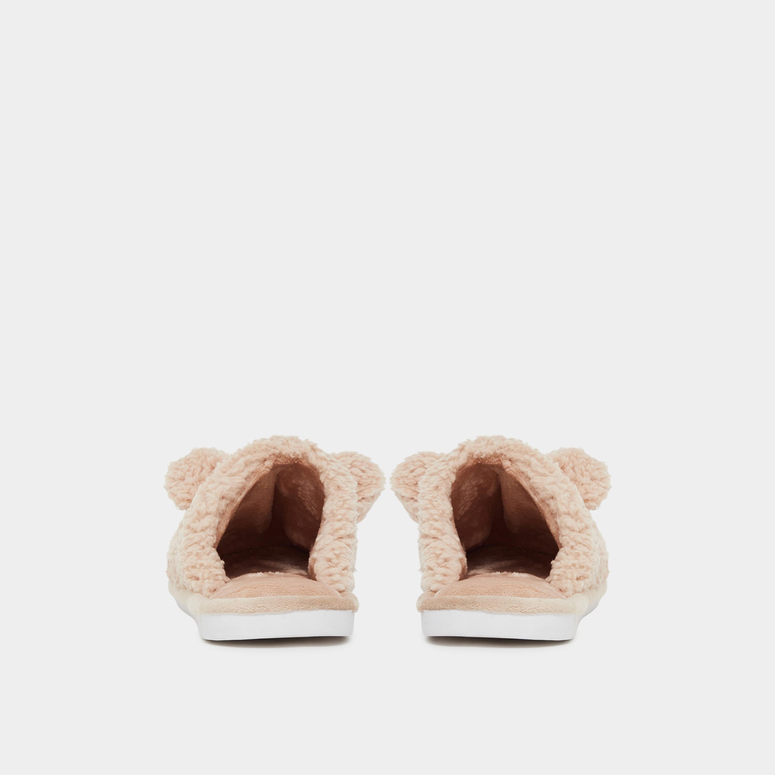 Styli Tan Teddy Bear Fleece Bedroom Slippers-women-shoes-bedroomslippers-image-6