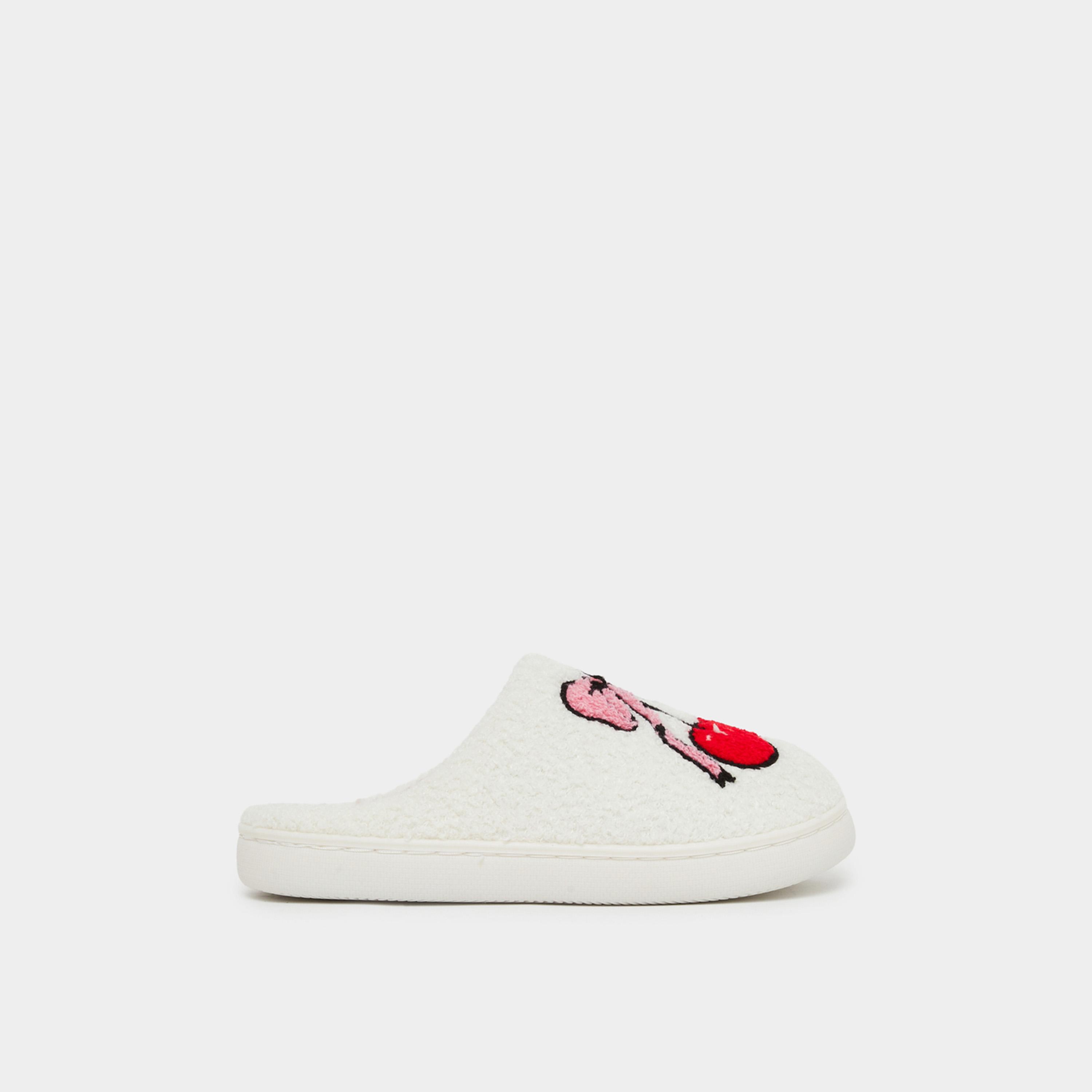 Styli Cream Cherry Pattern Bedroom Slippers-women-shoes-bedroomslippers-image-3