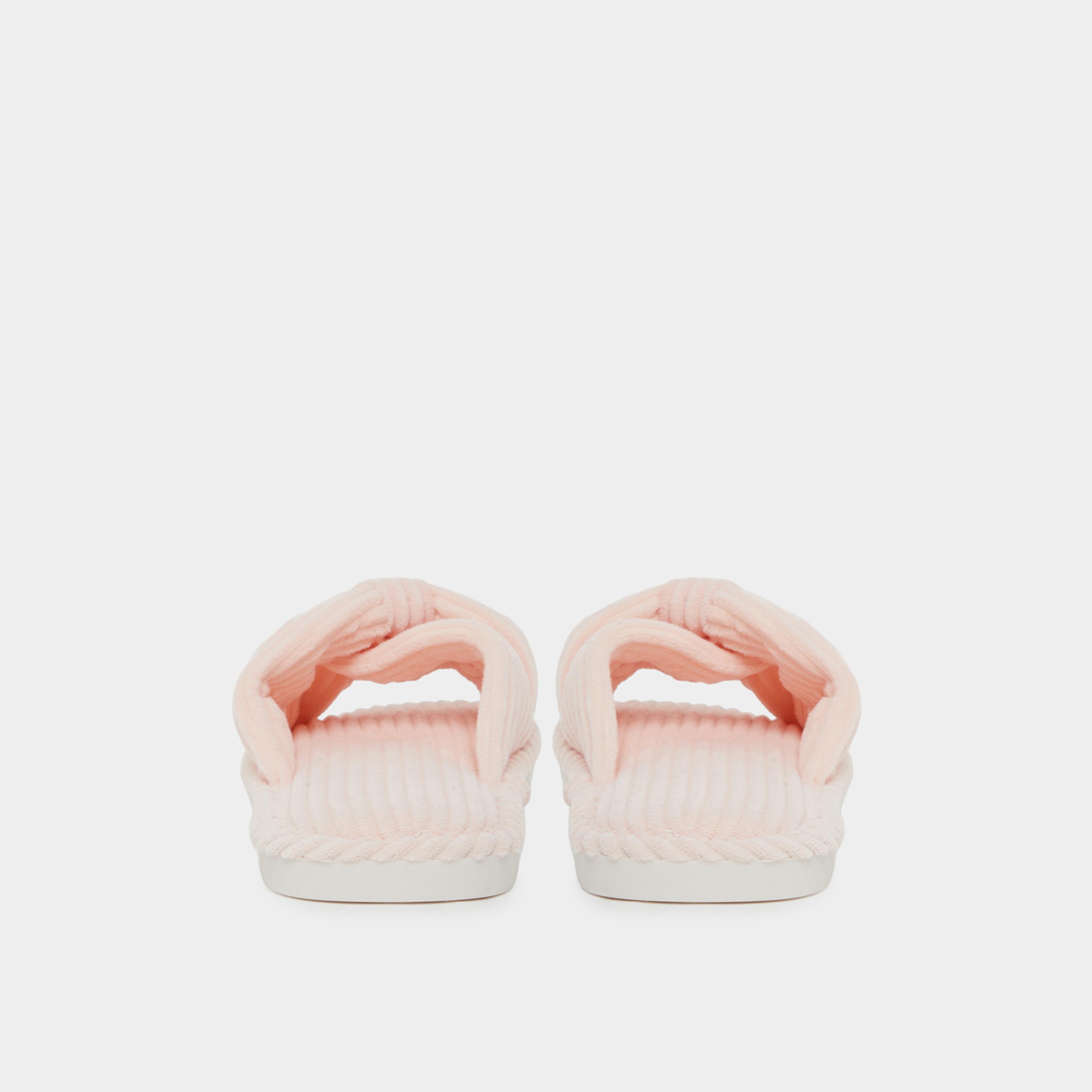 Styli Pink Cross-Over Strap Plush Bedroom Slippers-women-shoes-bedroomslippers-image-6