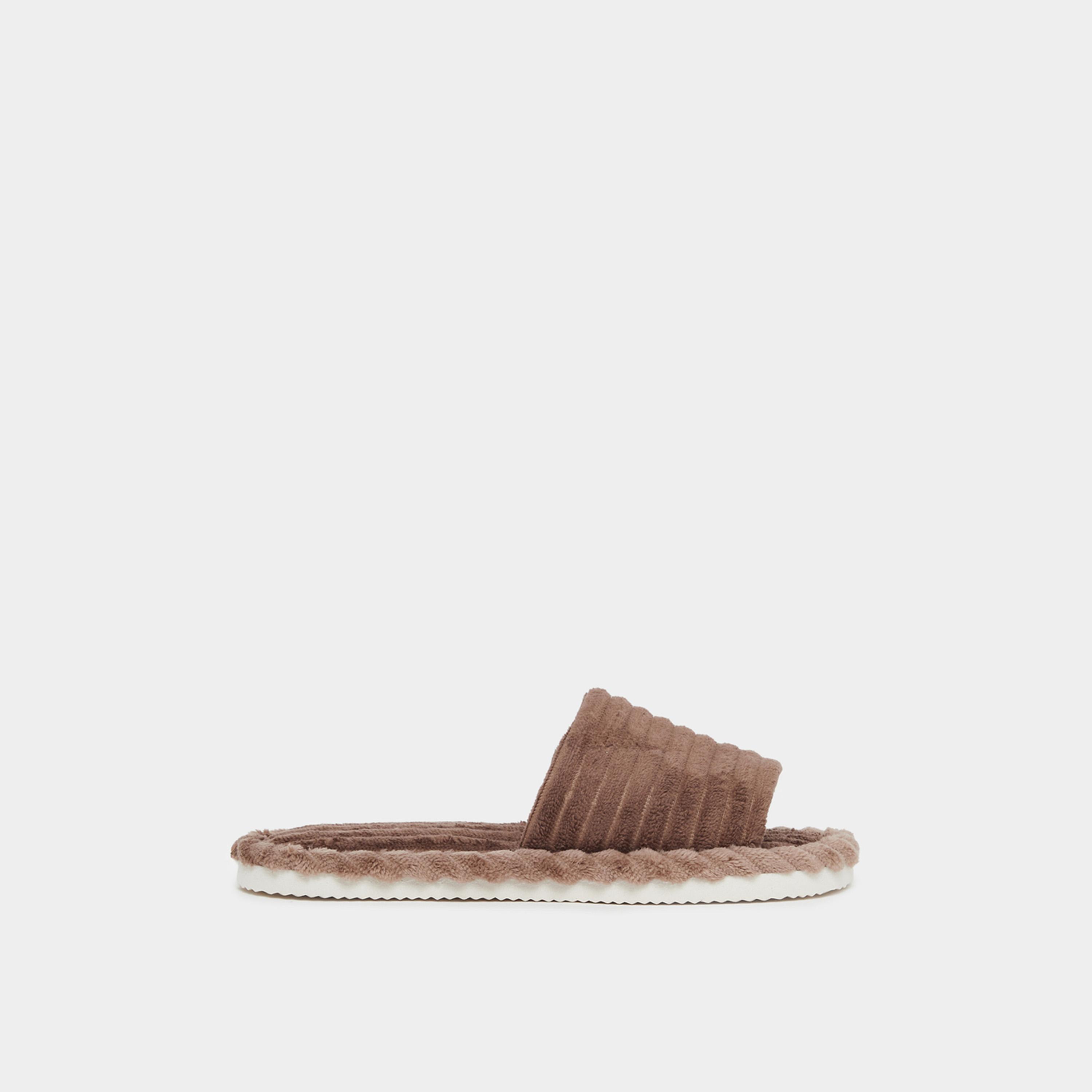 Styli Brown Plush Bedroom Slippers-women-shoes-bedroomslippers-image-2