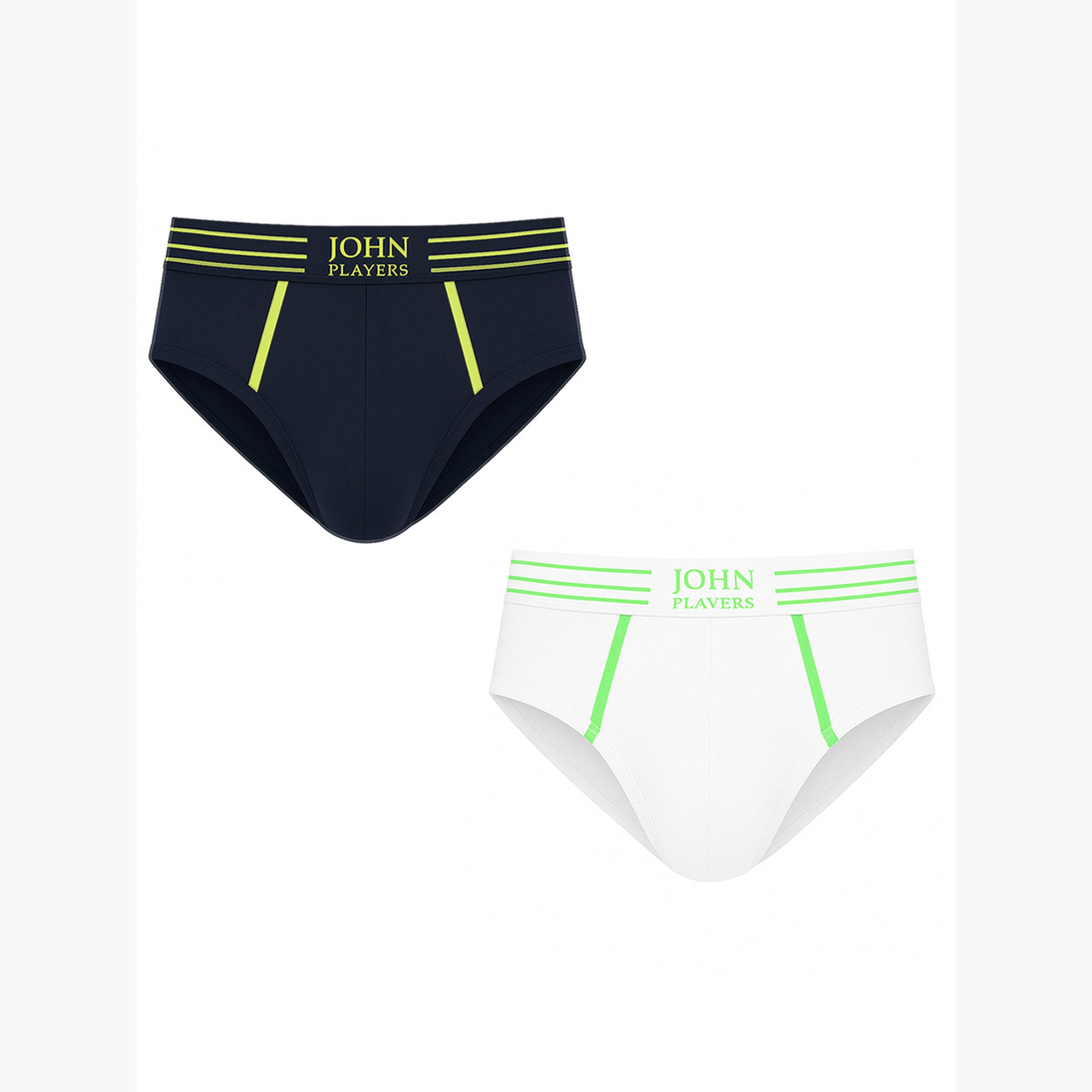 John Player Pack of 2 - Cotton Brief with Striped Waistband-men-clothing-innerwear-underwear-image-3
