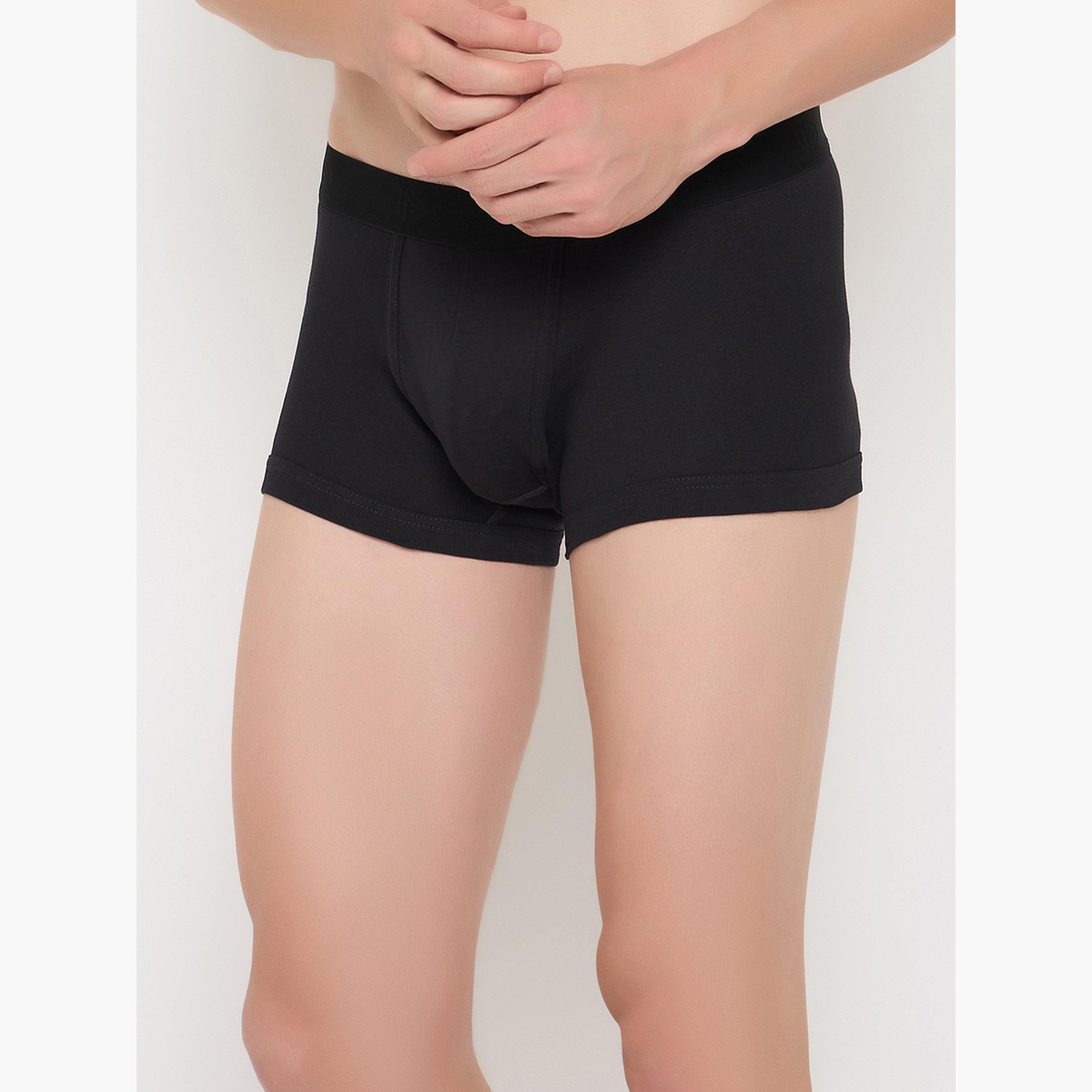 John Player Pack of 2 - Plain Trunks in Black - 100% Cotton-men-clothing-innerwear-underwear-image-2