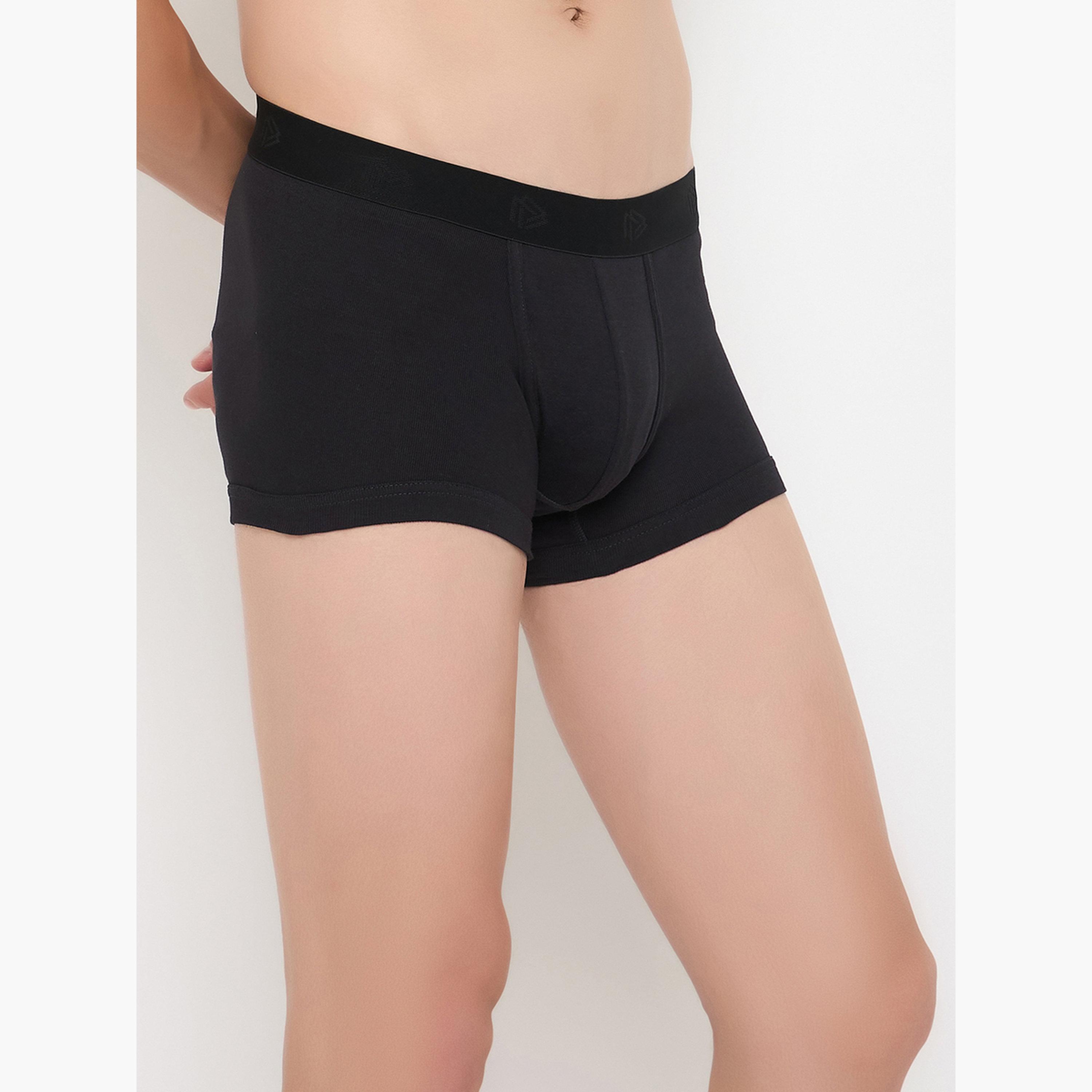 John Player Pack of 2 - Plain Trunks in Black - 100% Cotton-men-clothing-innerwear-underwear-image-3