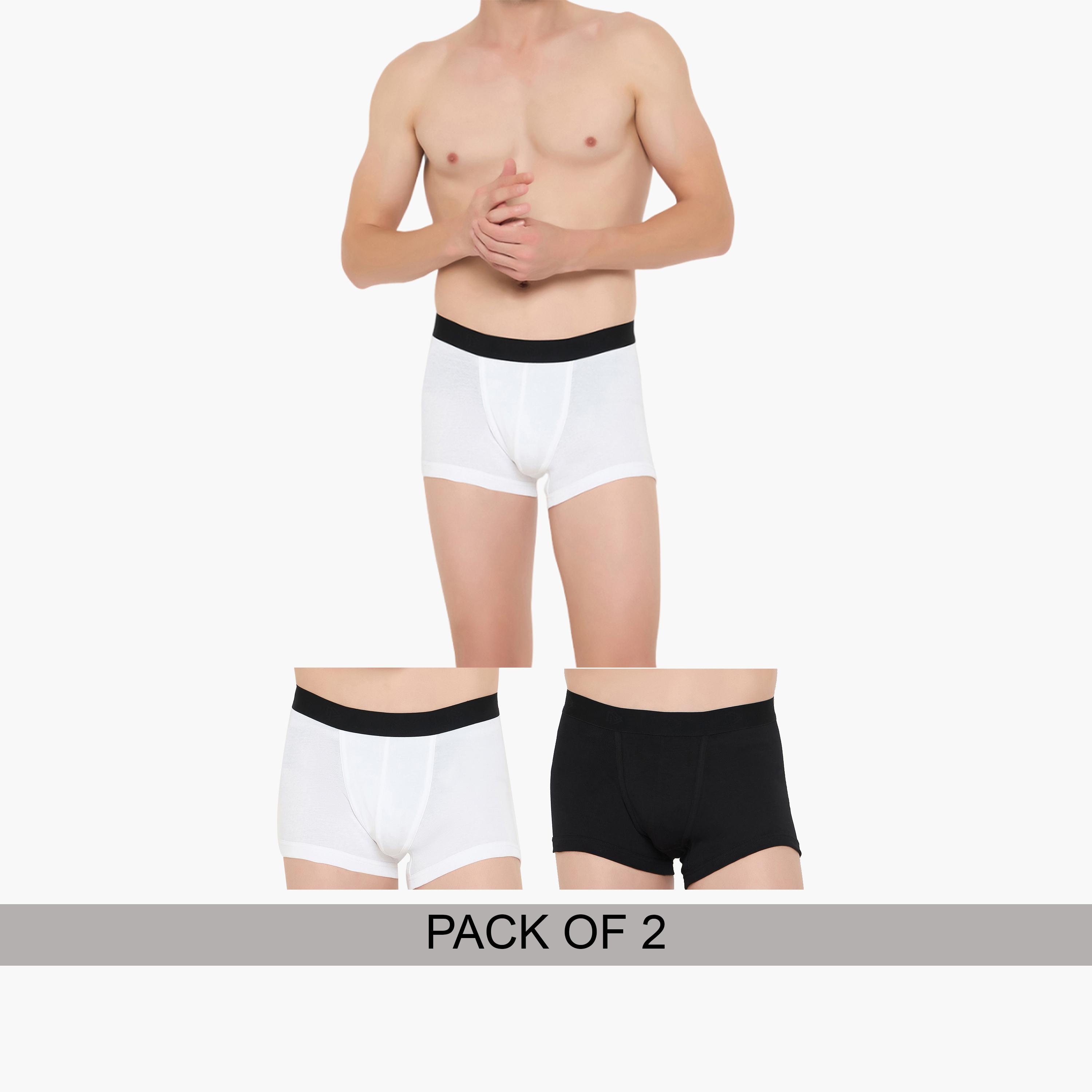John Player Pack of 2 - Plain Trunks -100% Cotton-men-clothing-innerwear-underwear-image-1