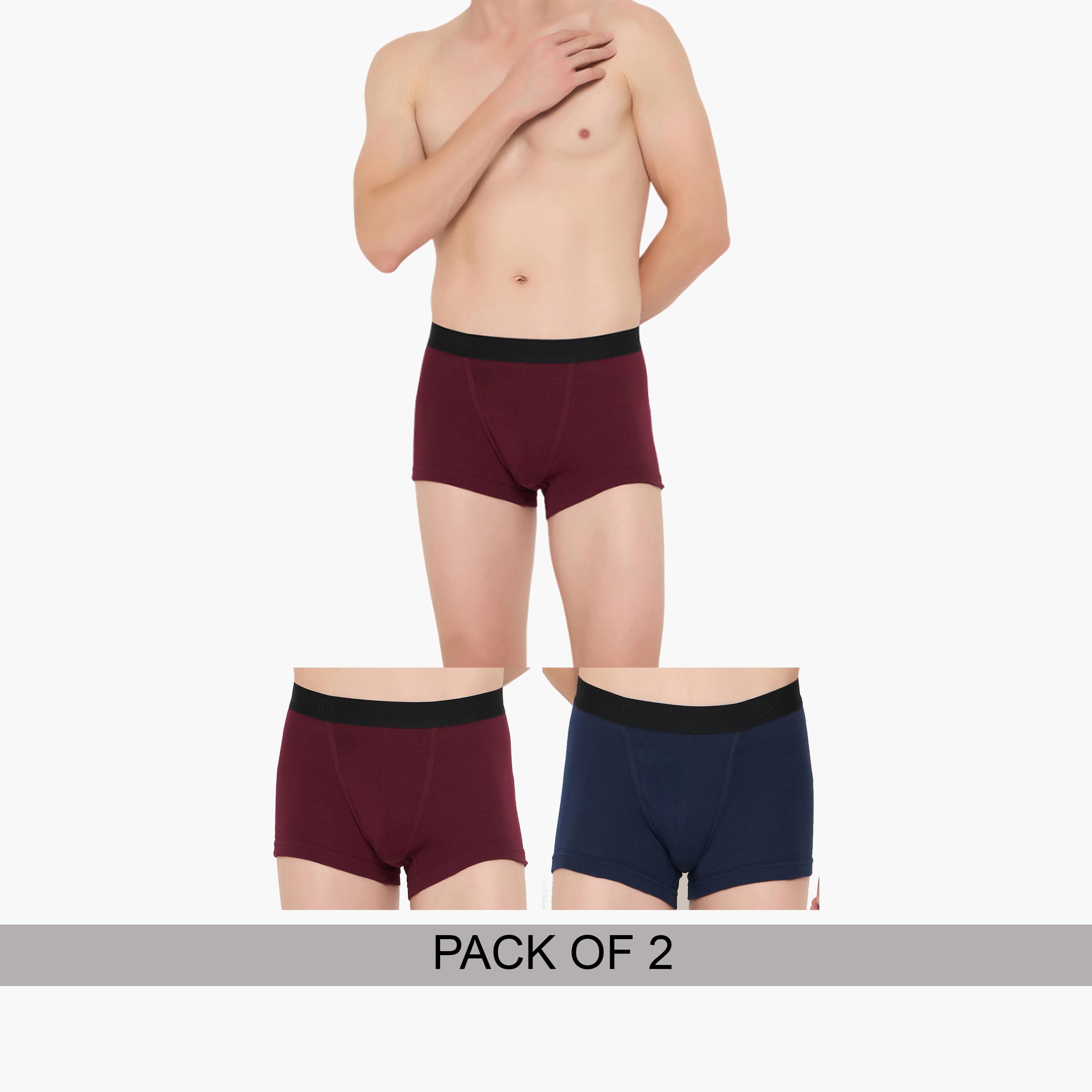 طقم من 2 سراويل داخلية سادة قطن 100%-men-clothing-innerwear-underwear-image-1