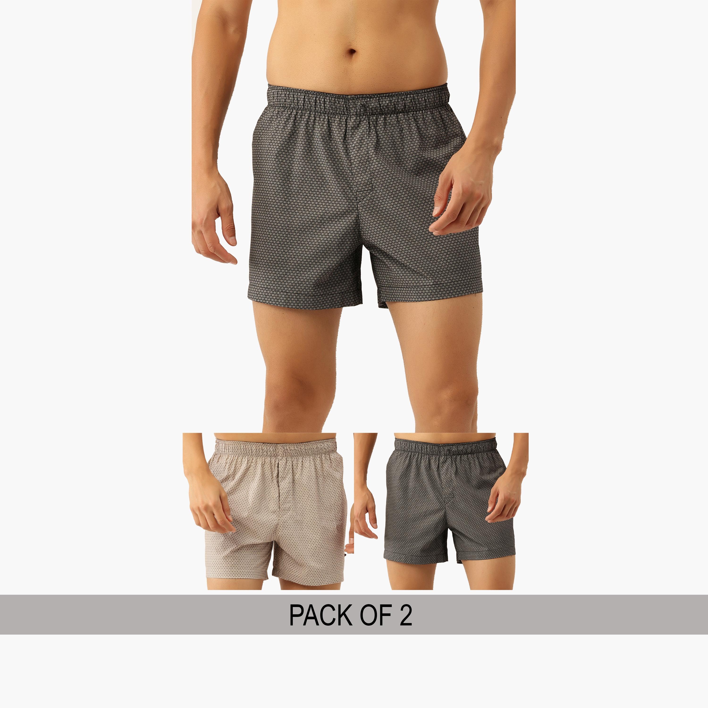 John Player Pack of 2 - Cotton  Geometric Print Boxers-men-clothing-innerwear-underwear-image-1