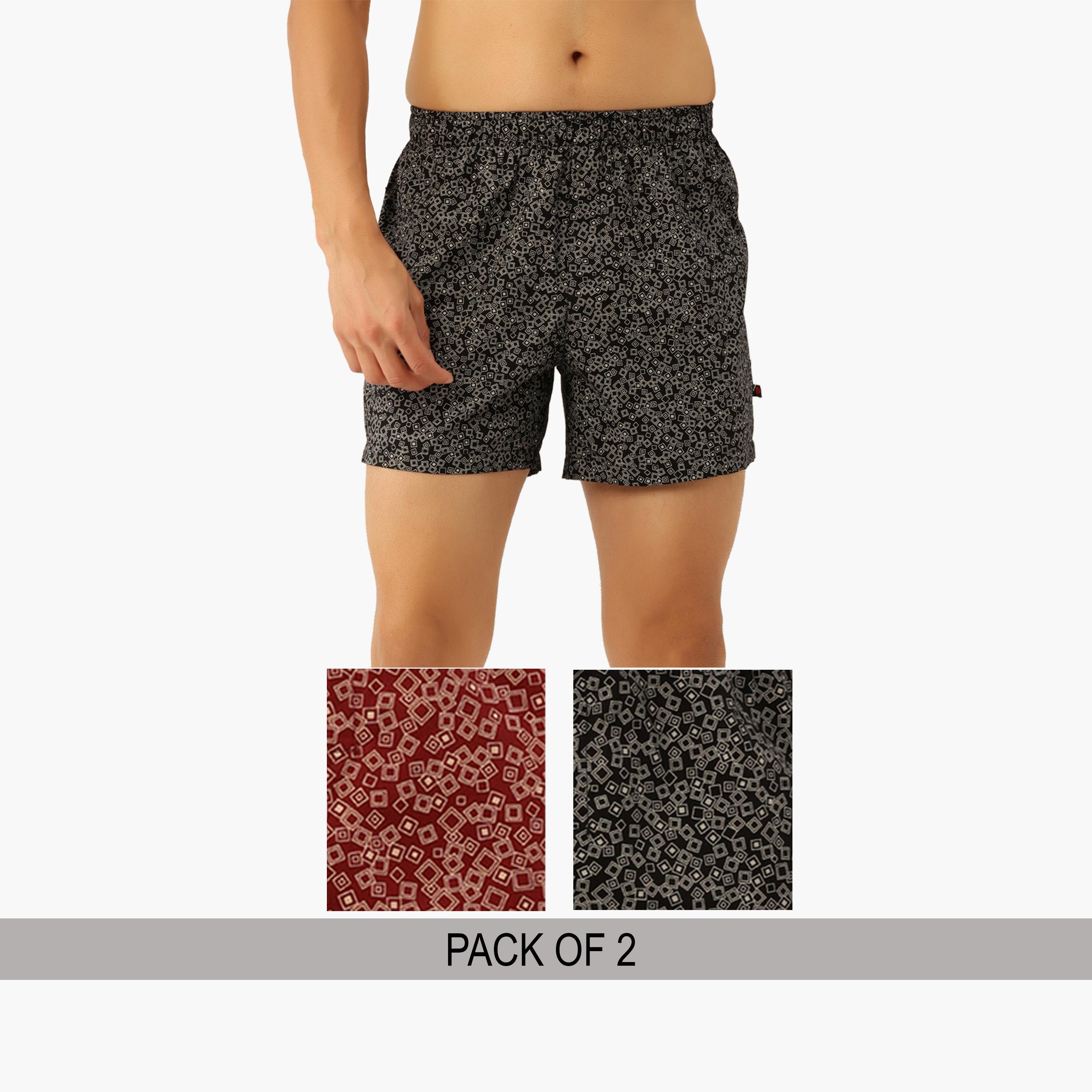 John Player Pack of 2 - Cotton  Geometric Print Boxers-men-clothing-innerwear-underwear-image-1