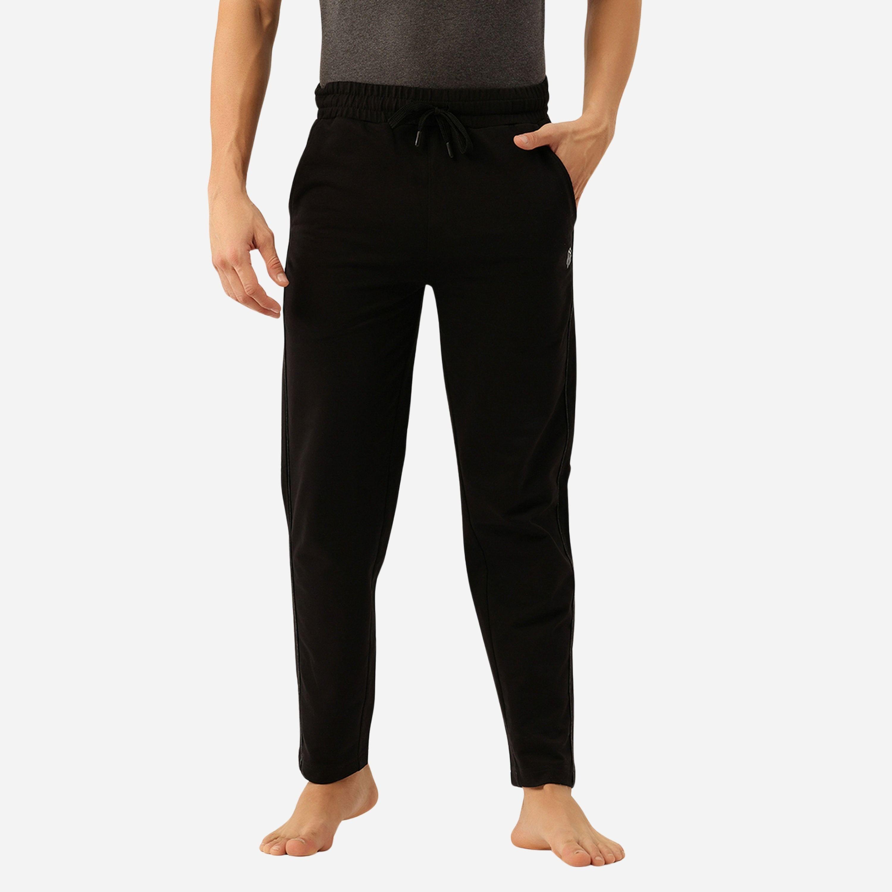 John Player Men Black Cotton Pants with Piping-men-clothing-nightwear-pyjamaandshorts-image-1