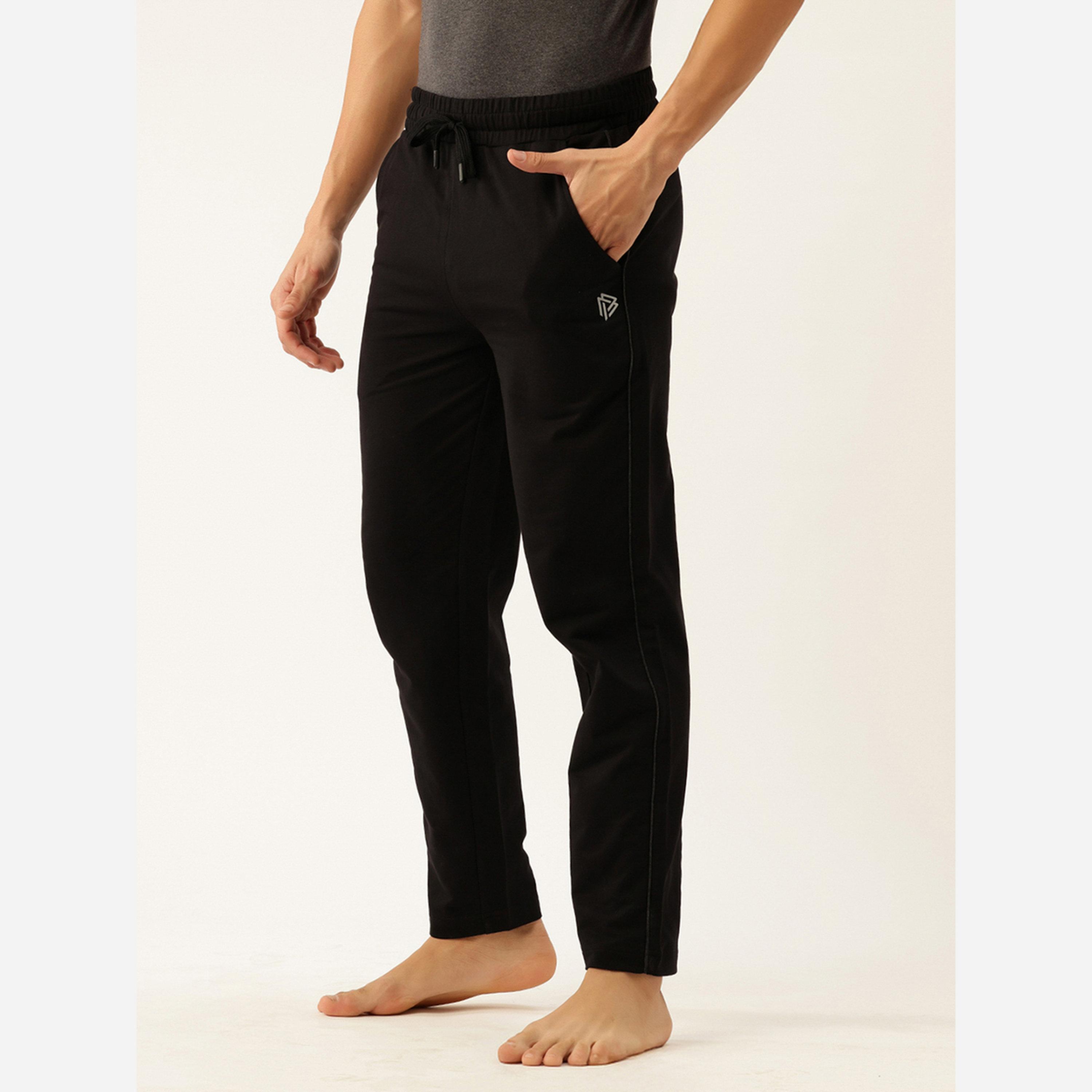 John Player Men Black Cotton Pants with Piping-men-clothing-nightwear-pyjamaandshorts-image-4