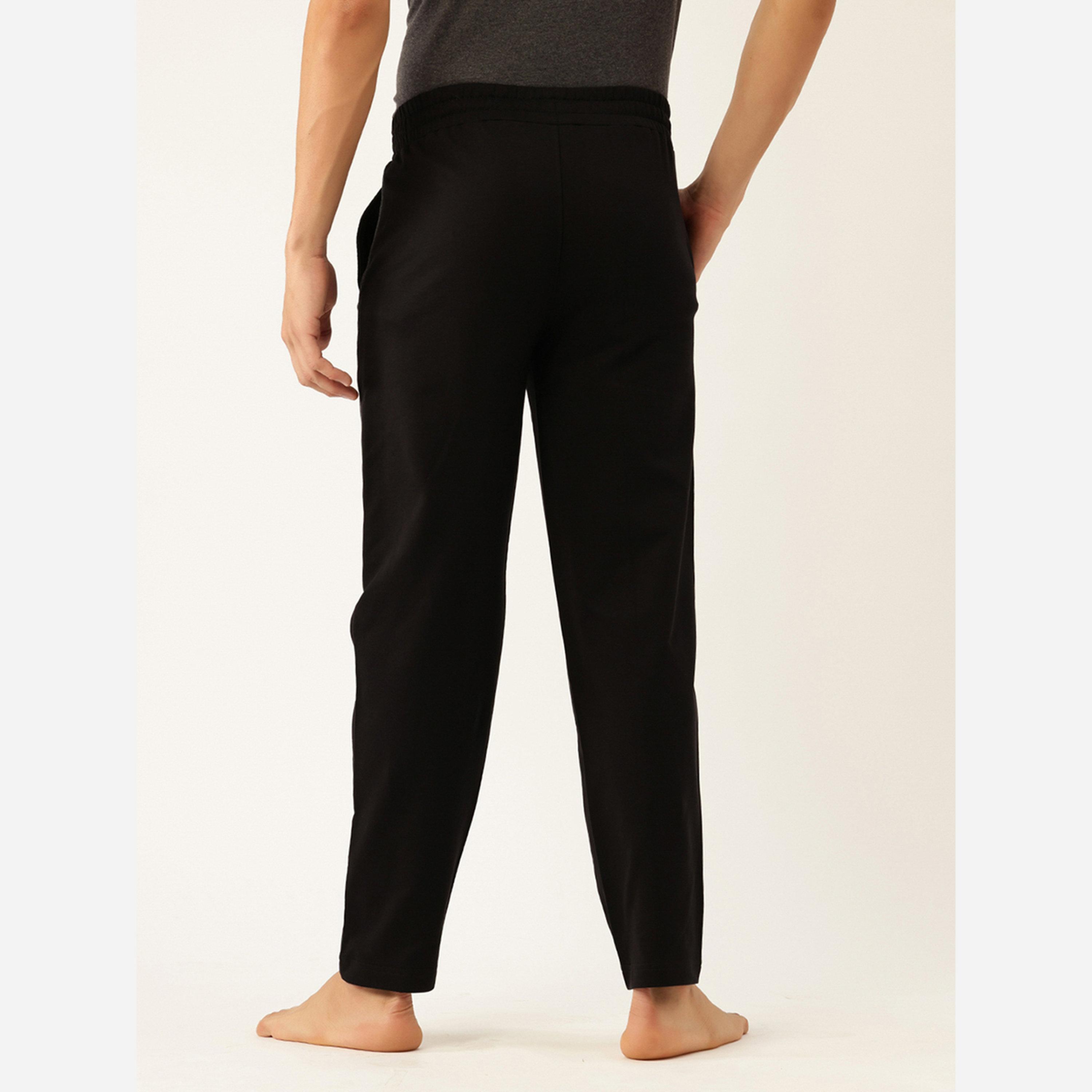 John Player Men Black Cotton Pants with Piping-men-clothing-nightwear-pyjamaandshorts-image-5