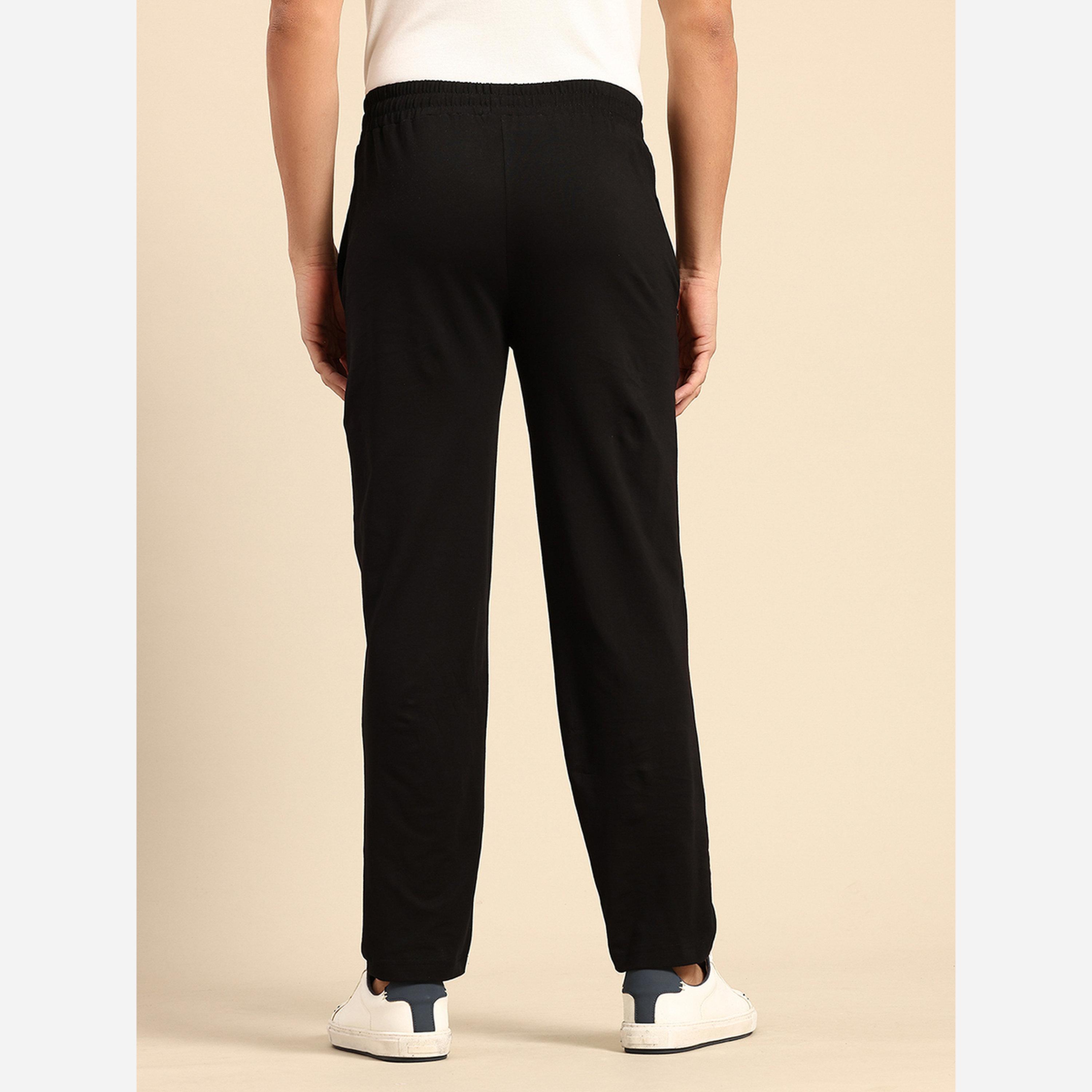 جون بلاير - بنطال رياضي رجالي لون أسود قطن مع رباط-men-clothing-bottoms-joggers-image-4