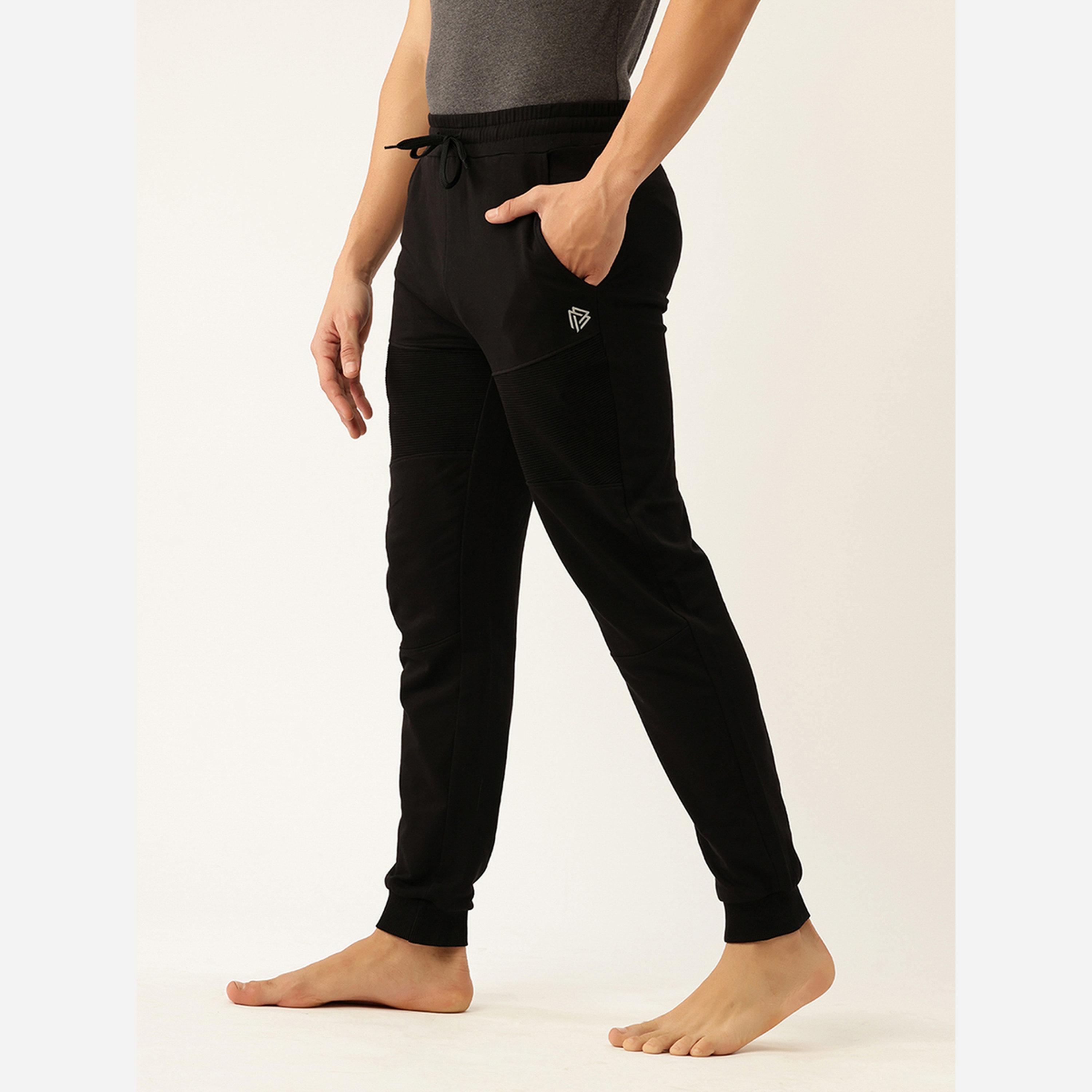 John Player Men Black Cotton Cuffed Joggers-men-clothing-nightwear-pyjamaandshorts-image-4