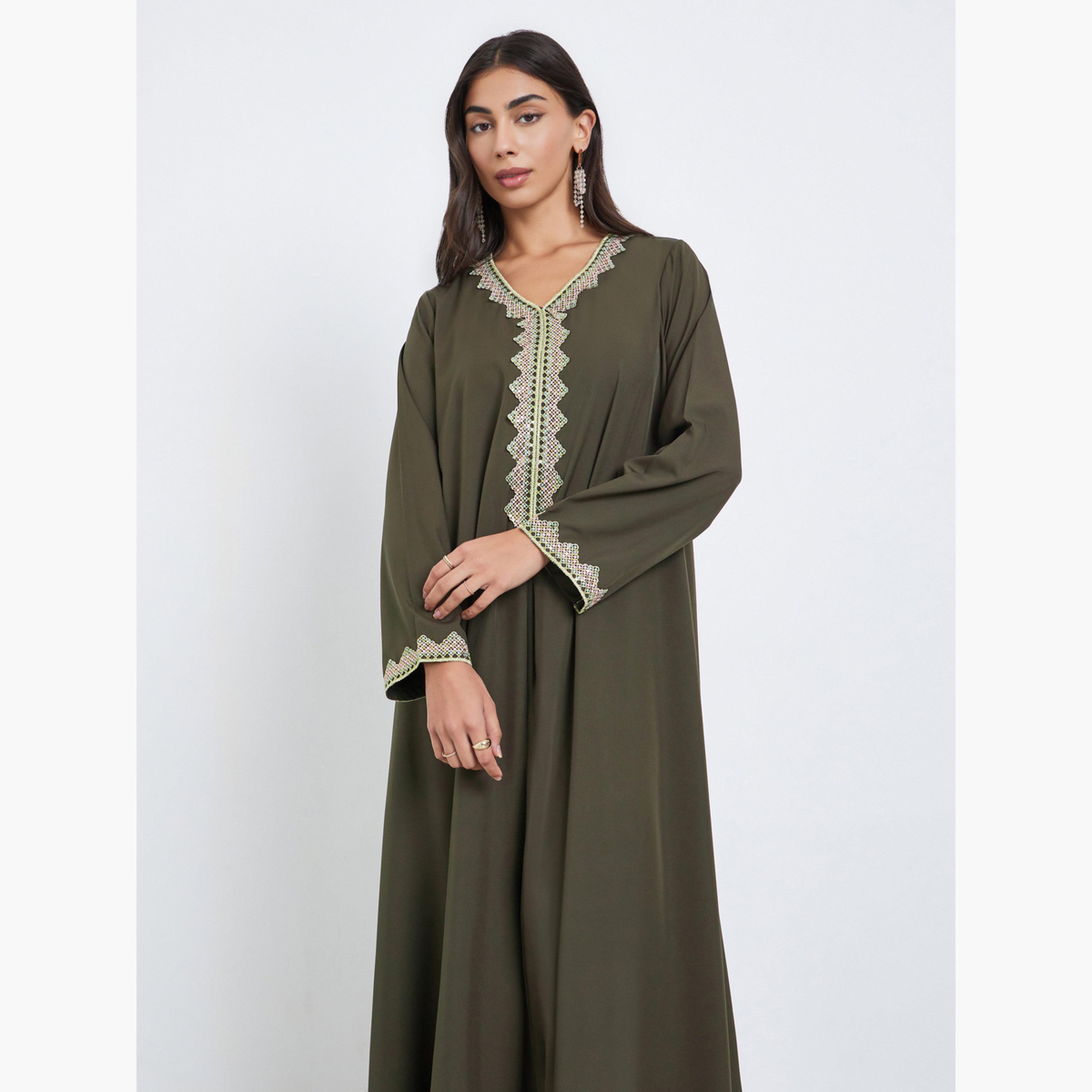 أميرة x ستايلي جلابية بتفاصيل دانتيل-women-arabicclothing-jalabiyas-image-2