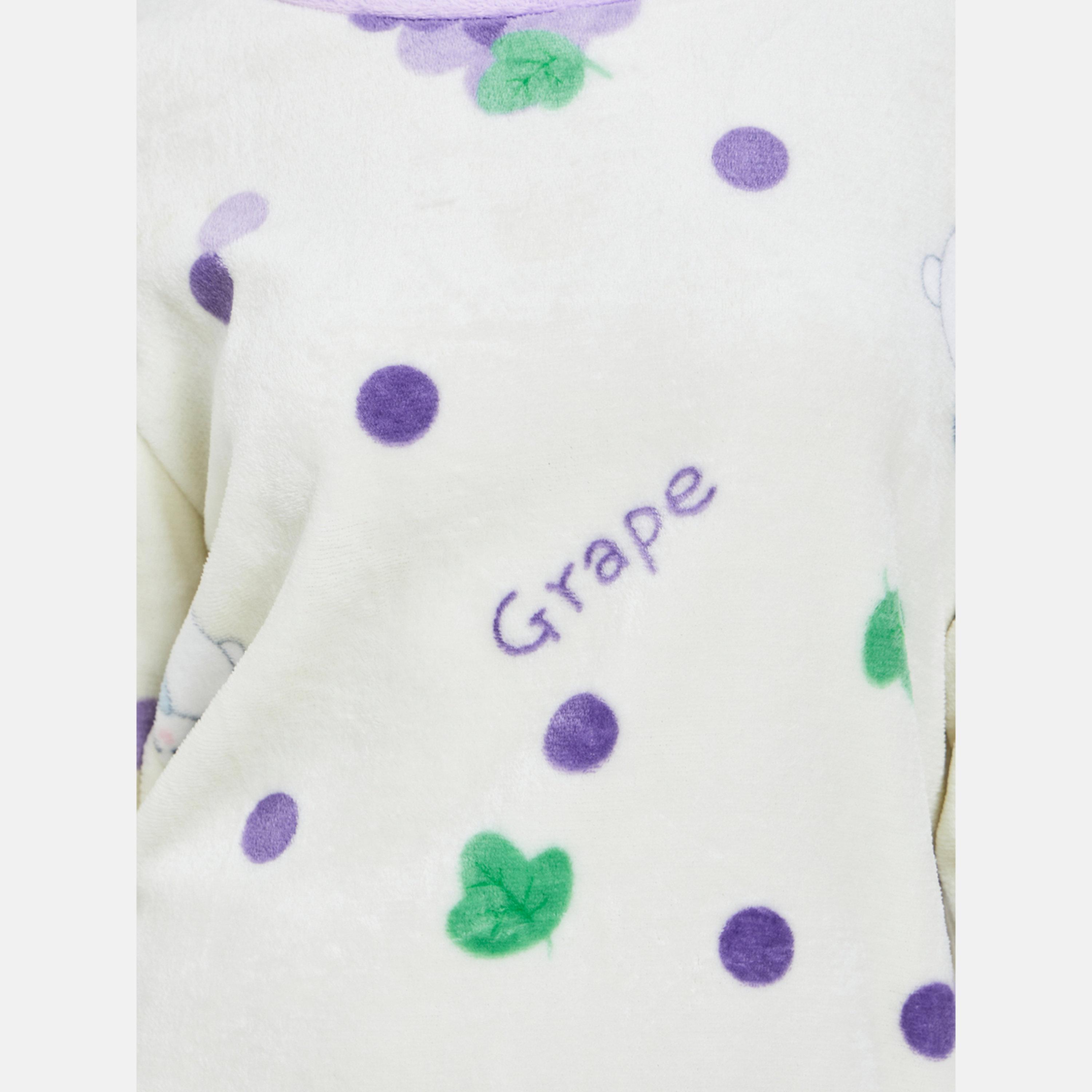 Styli Grape Print Fleece Top and Cuffed Pyjama Set-women-clothing-nightwear-pyjamas-longsets-image-3