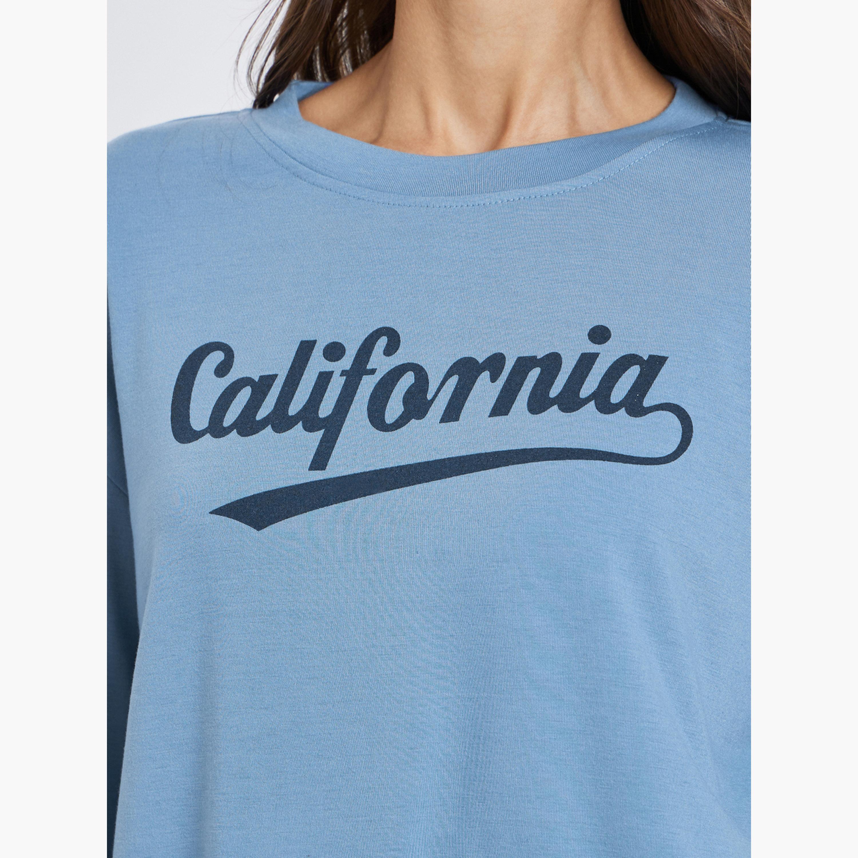Styli Oversized Slogan Print Long Sleeve T-Shirt-women-clothing-tshirts-image-4