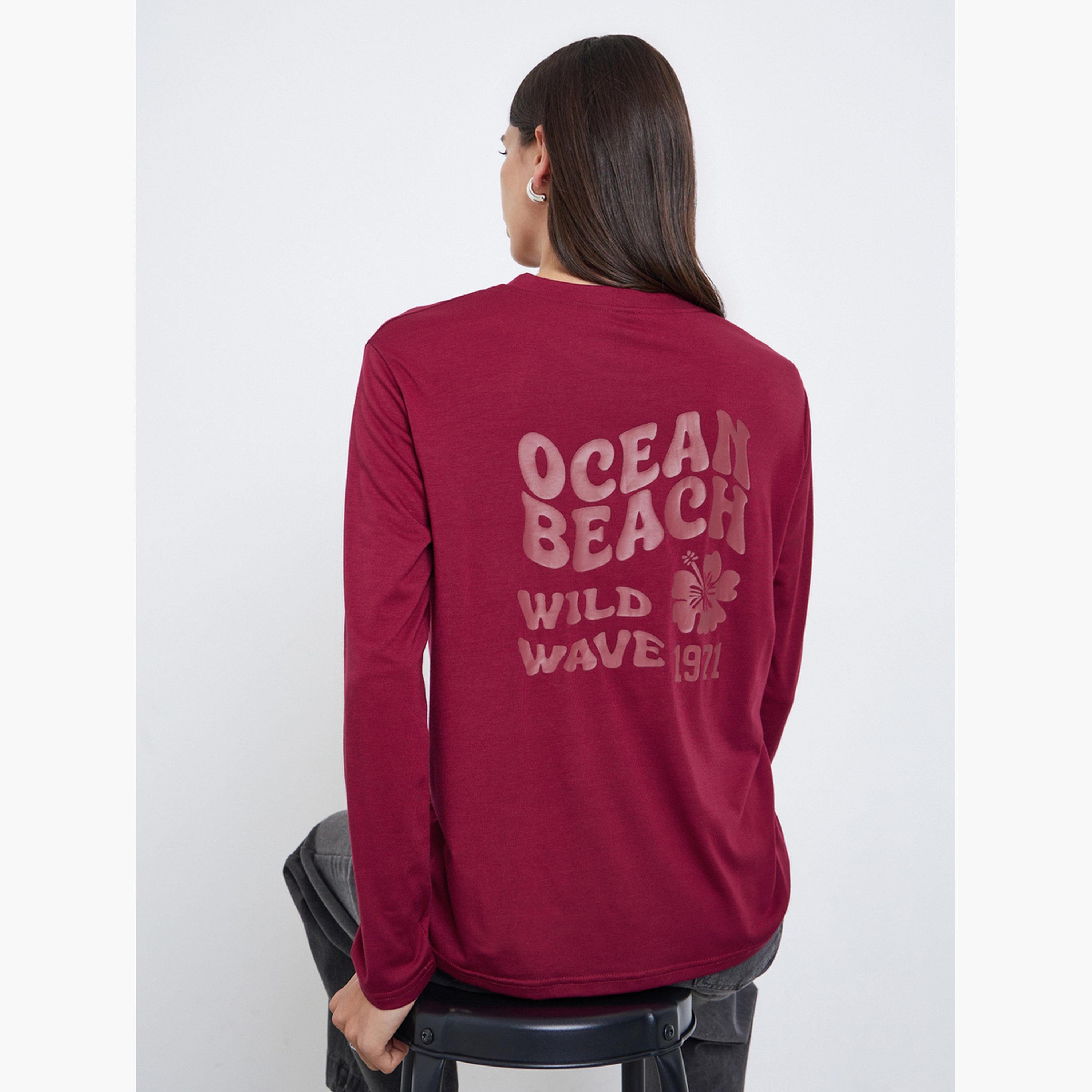 Styli Women Regular Fit T-shirt with Slogan Front and Back-women-clothing-tshirts-image-3