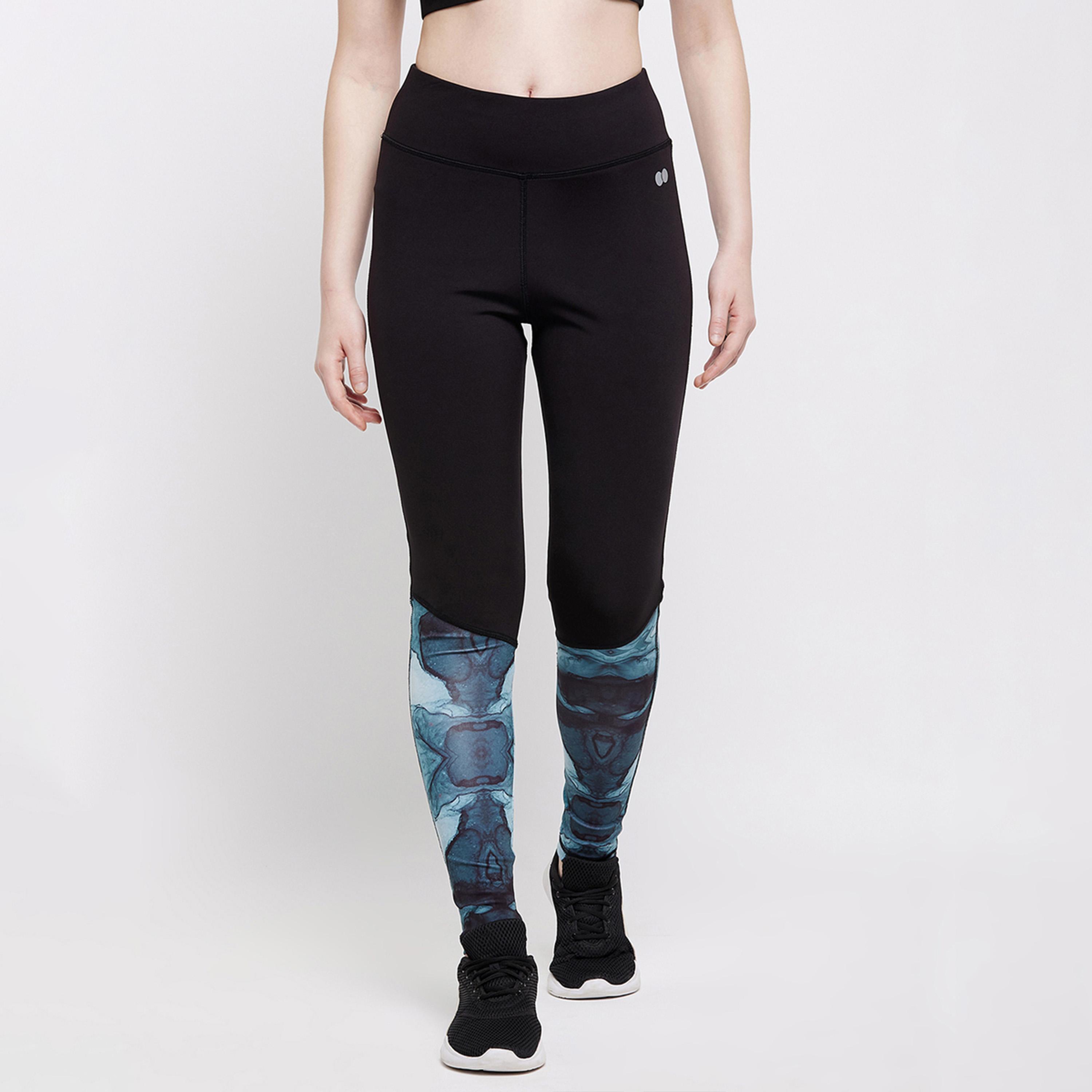 Clovia Women Snug Fit Marble Print Active Tights-women-clothing-bottoms-leggings-image-1