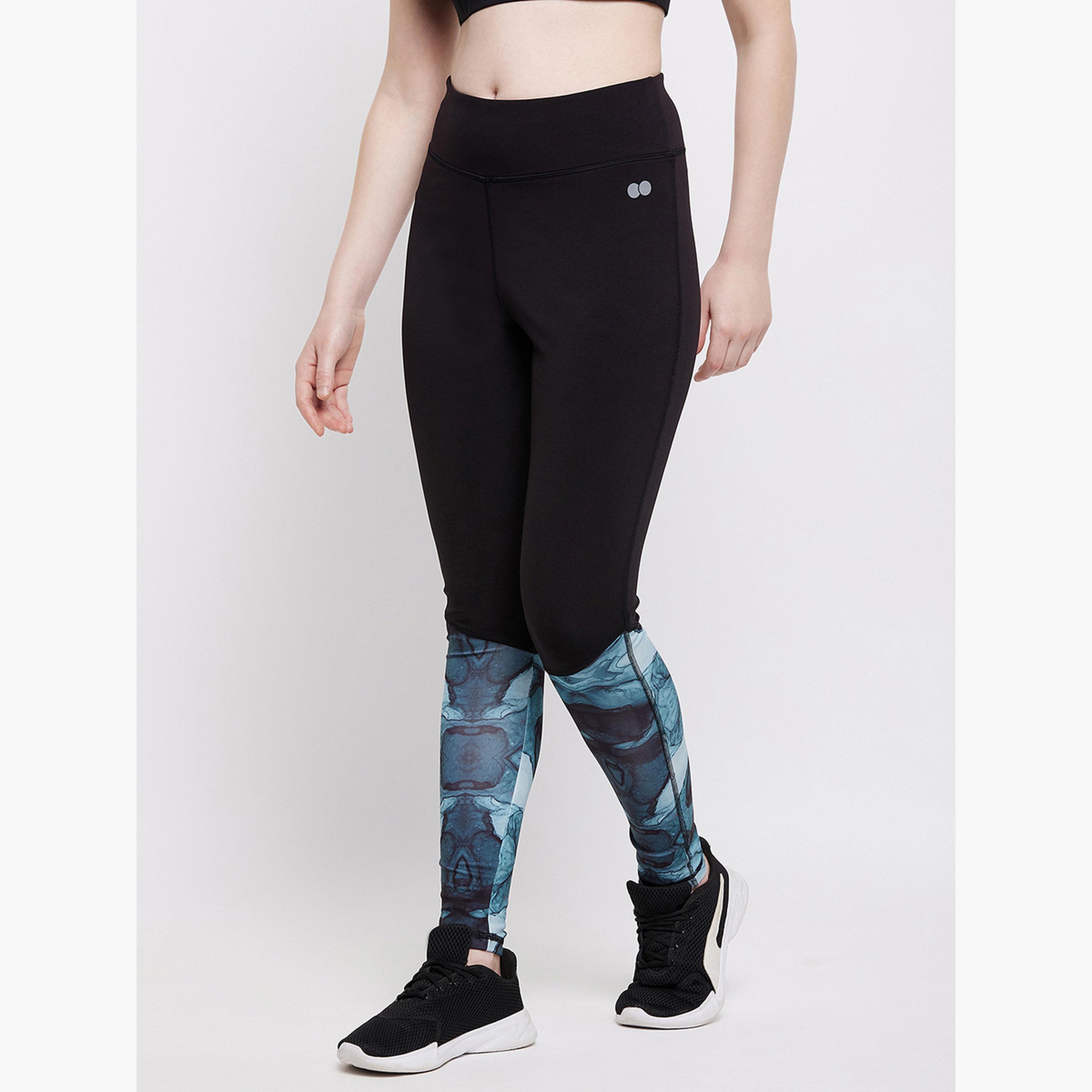 Clovia Women Snug Fit Marble Print Active Tights-women-clothing-bottoms-leggings-image-6